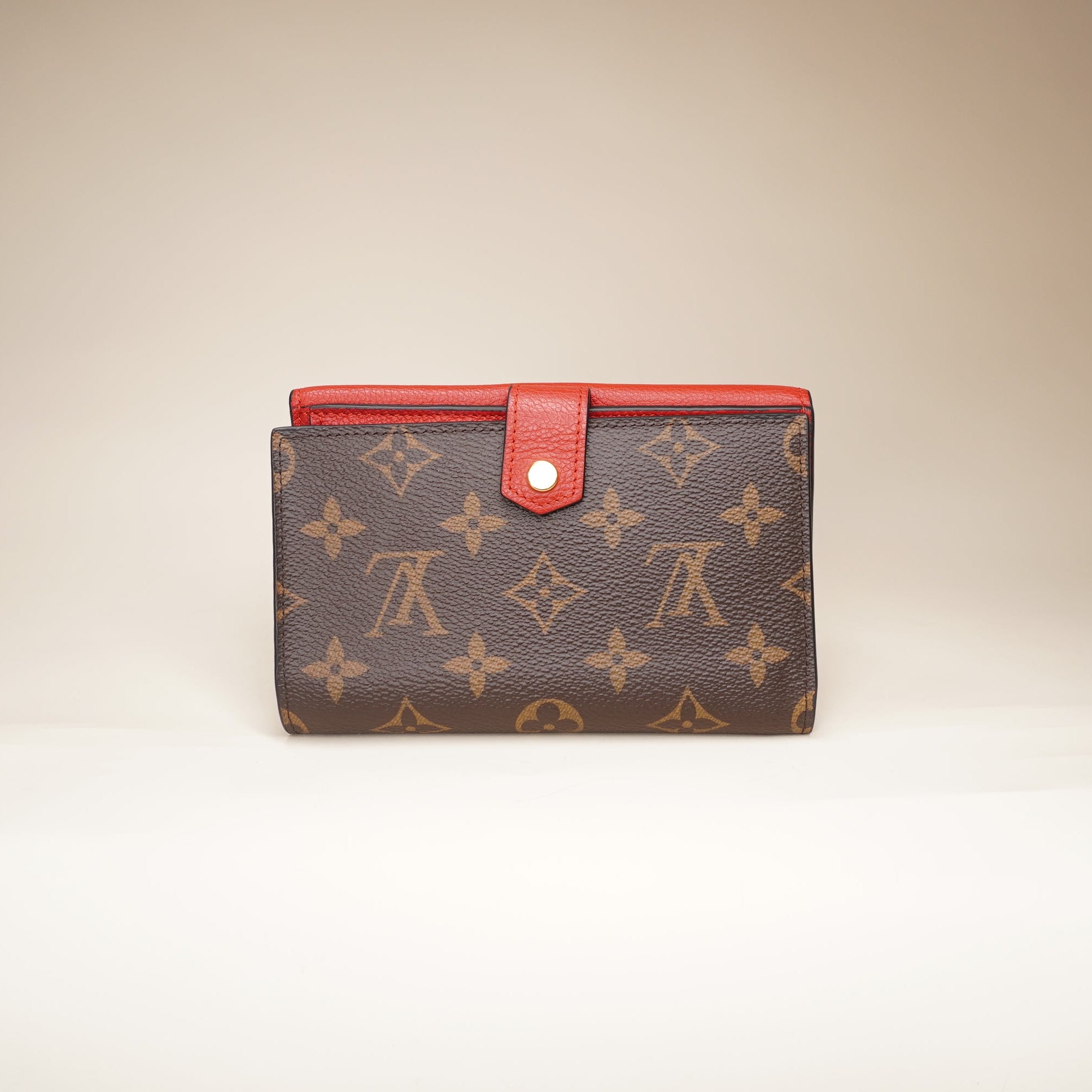 PRE-OWNED LV Pallas Compact Wallet Monogram Canvas and Calf Leather