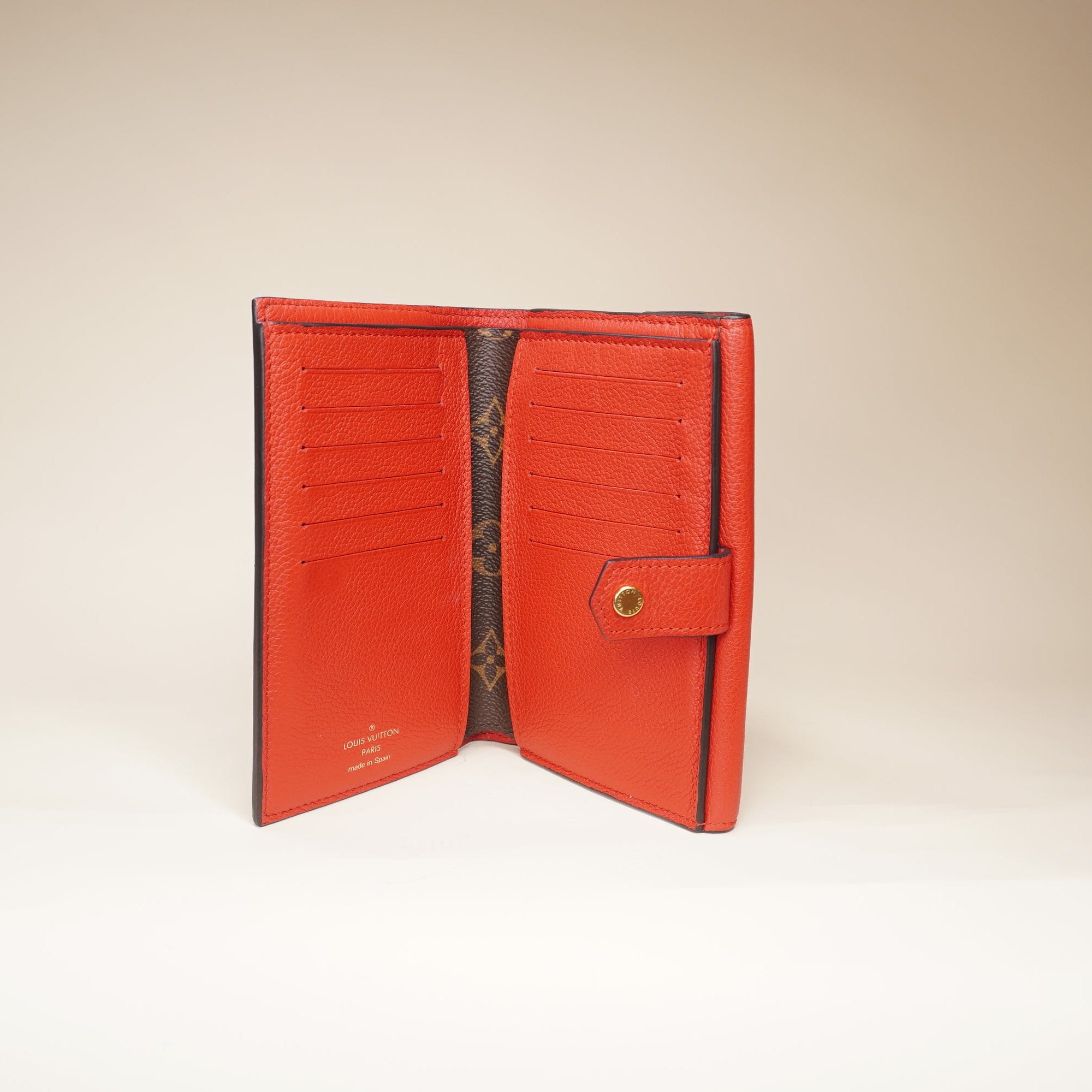 PRE-OWNED LV Pallas Compact Wallet Monogram Canvas and Calf Leather