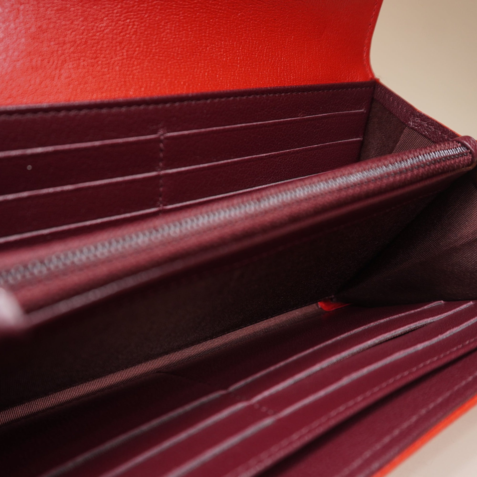 PRE-OWNED Mademoiselle Bifold Red Long Wallet