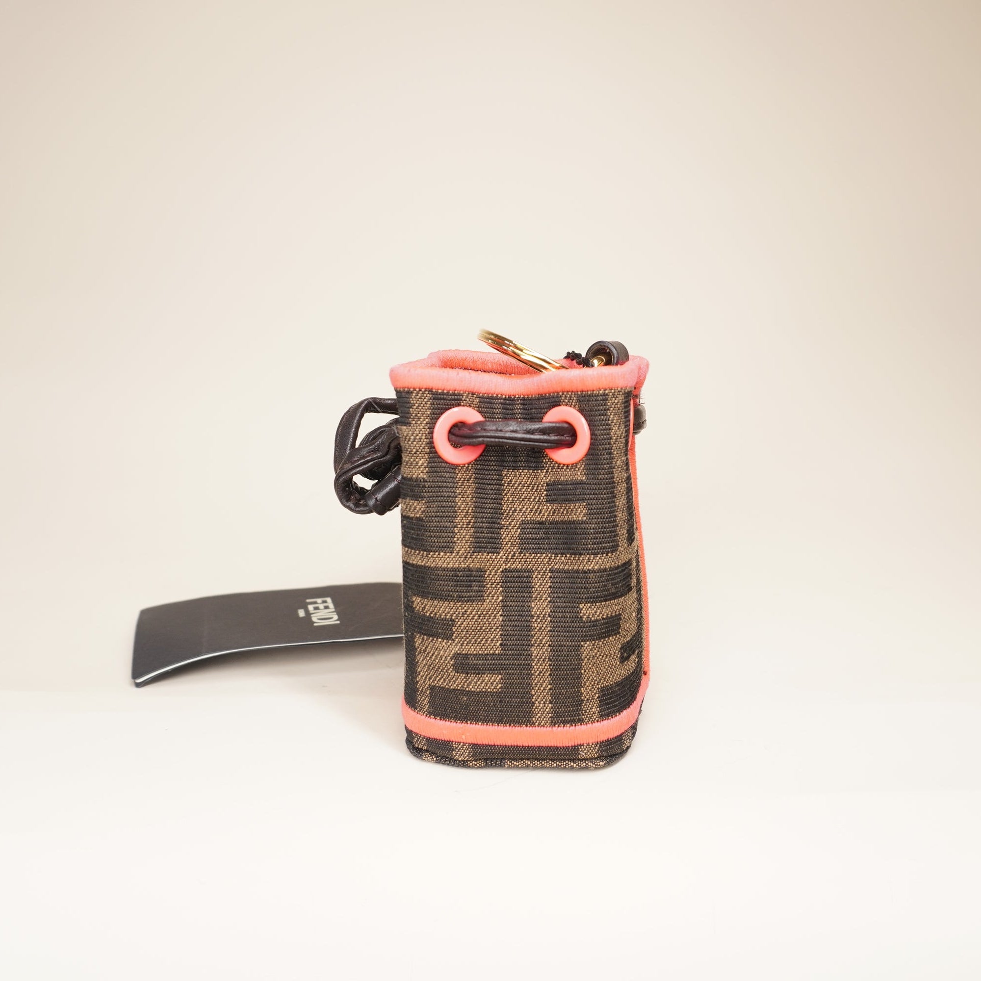 PRE-OWNED FF Zucca Pattern Montresor Key Holder Charm Keychain