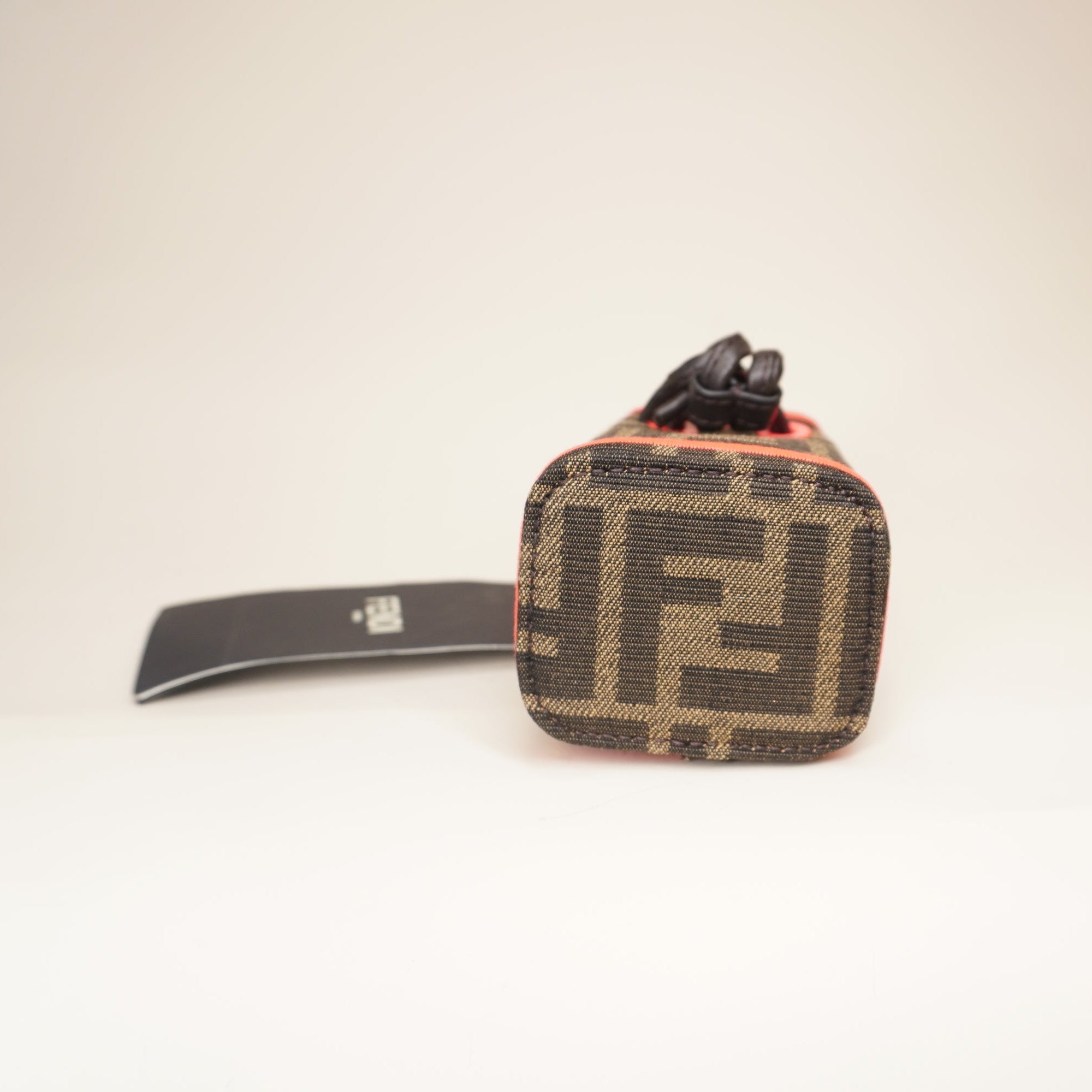 PRE-OWNED FF Zucca Pattern Montresor Key Holder Charm Keychain