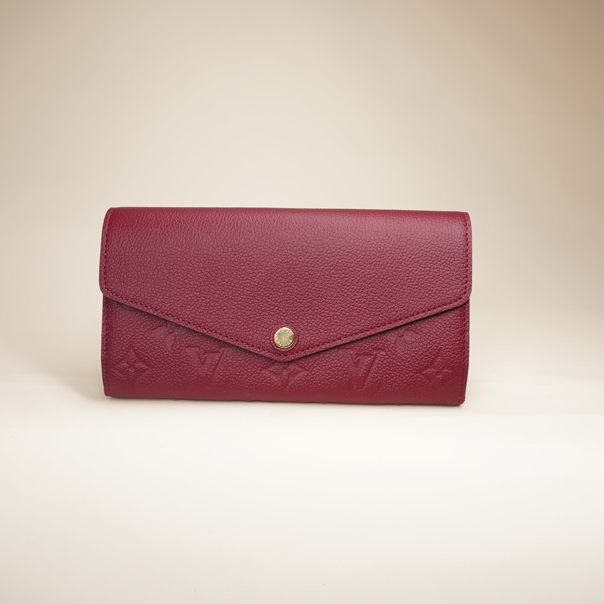 PRE-OWNED LV Empreinte Sarah Burgundy Long Wallet 