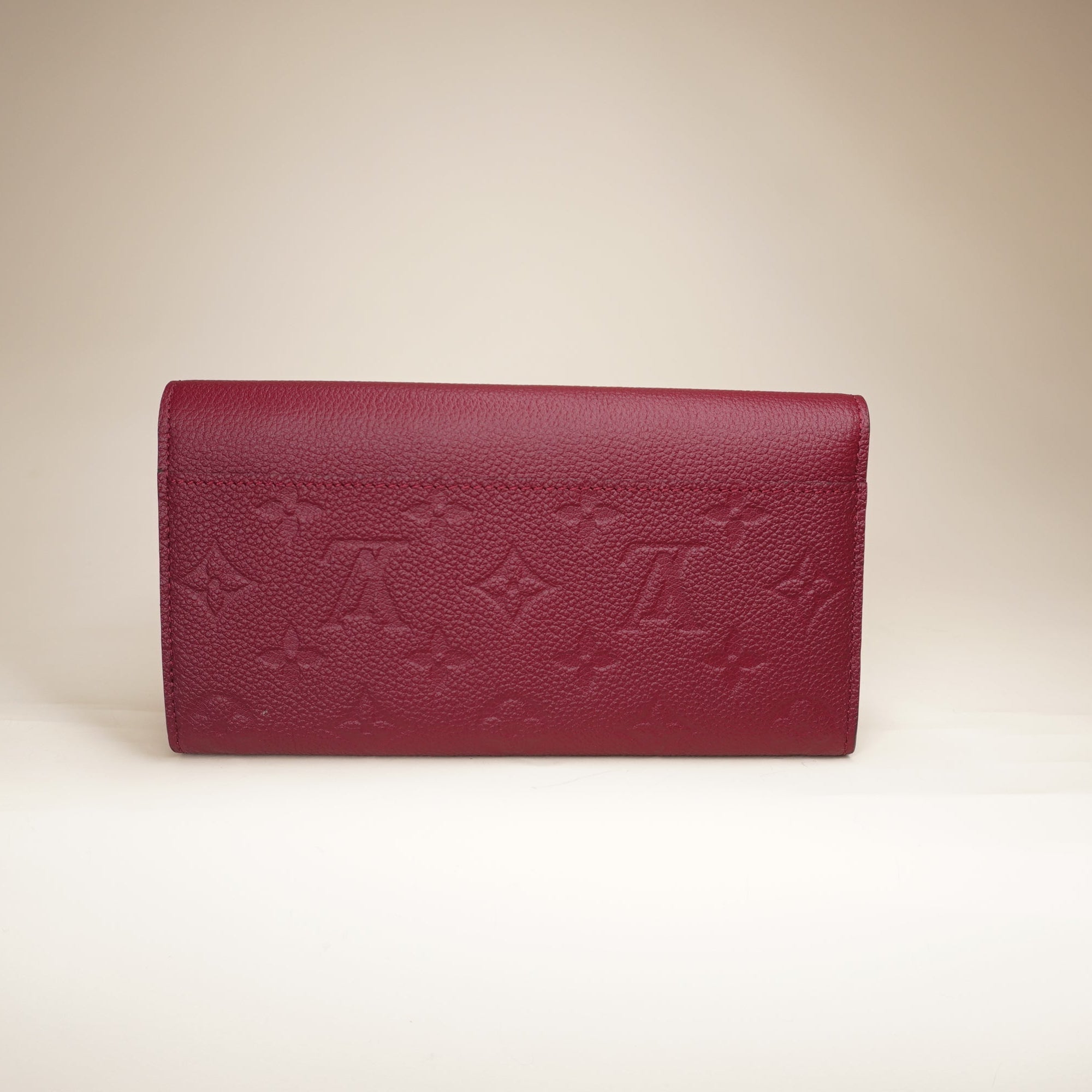 PRE-OWNED LV Empreinte Sarah Burgundy Long Wallet 