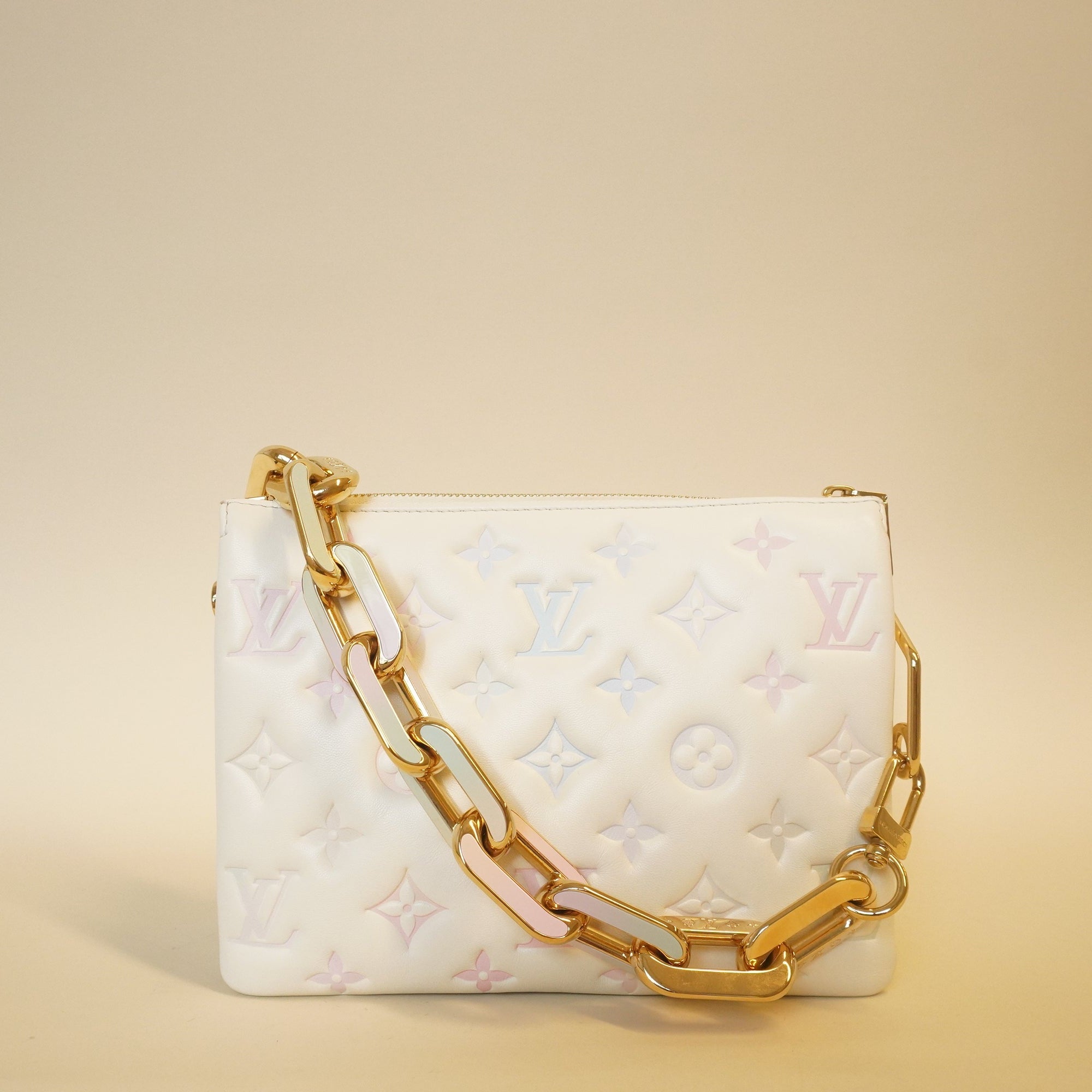 PRE-OWNED LV Pastels Leather Coussin PM Shoulder Bag