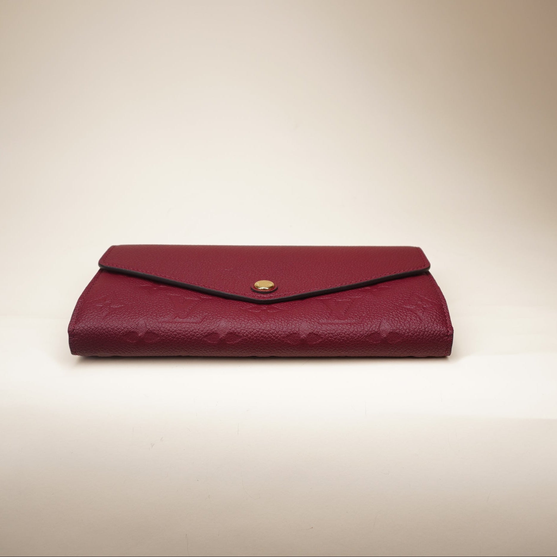 PRE-OWNED LV Empreinte Sarah Burgundy Long Wallet 