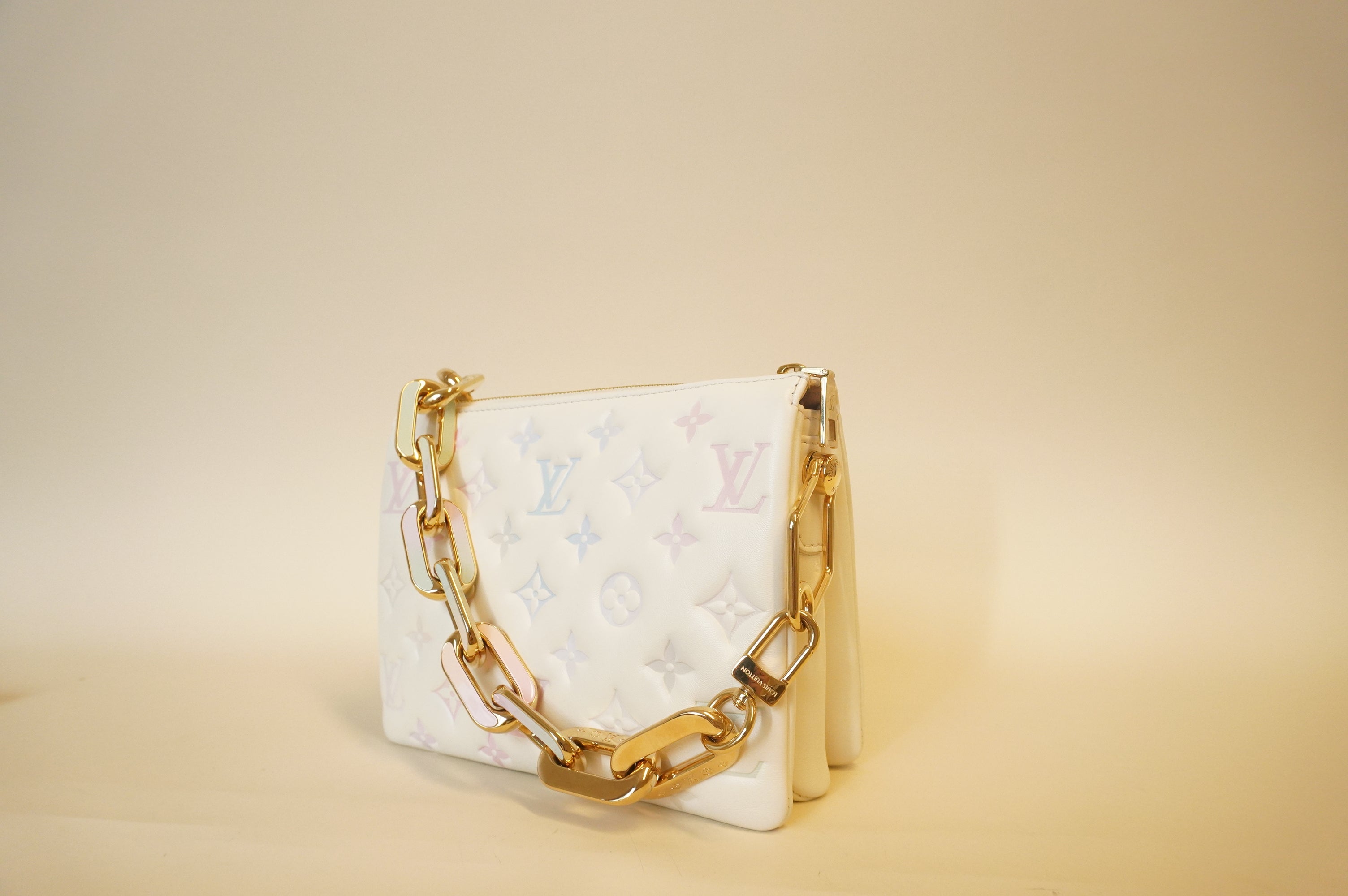 PRE-OWNED LV Pastels Leather Coussin PM Shoulder Bag