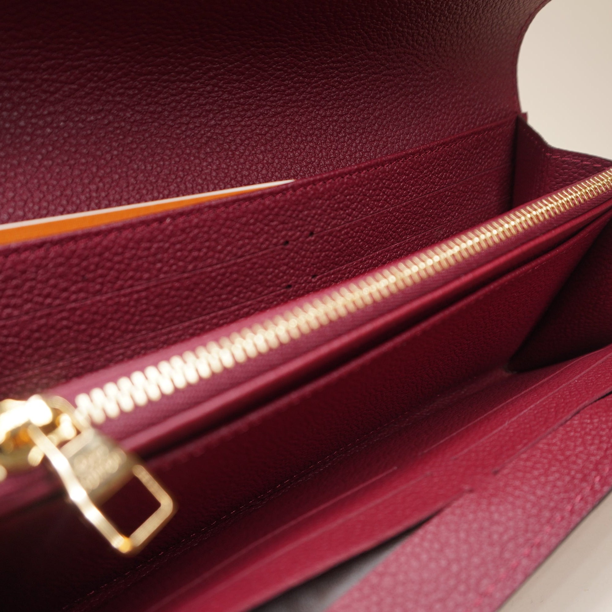 PRE-OWNED LV Empreinte Sarah Burgundy Long Wallet 
