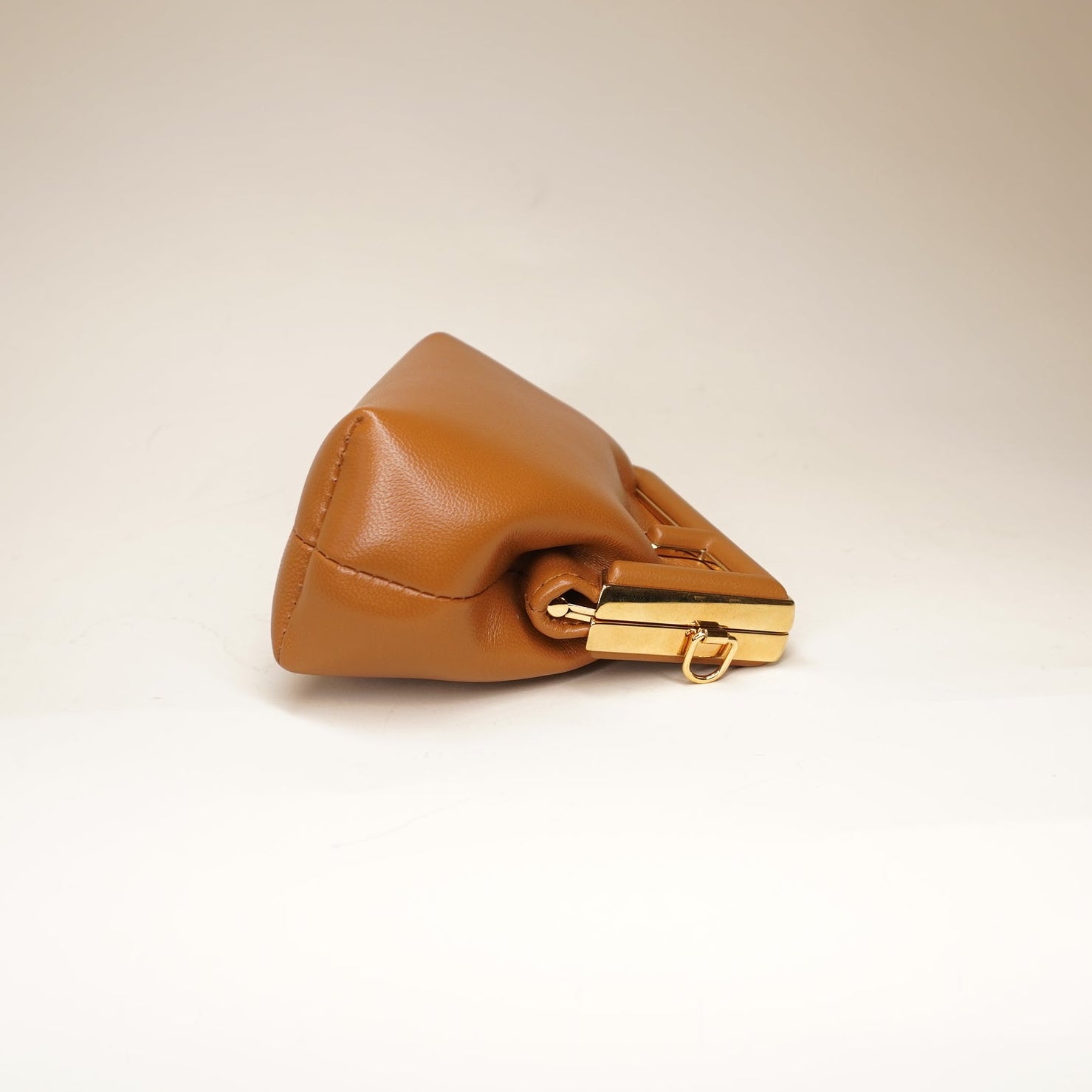 PRE-OWNED FF Shiny Nappa Nano First Bag Charm Brown