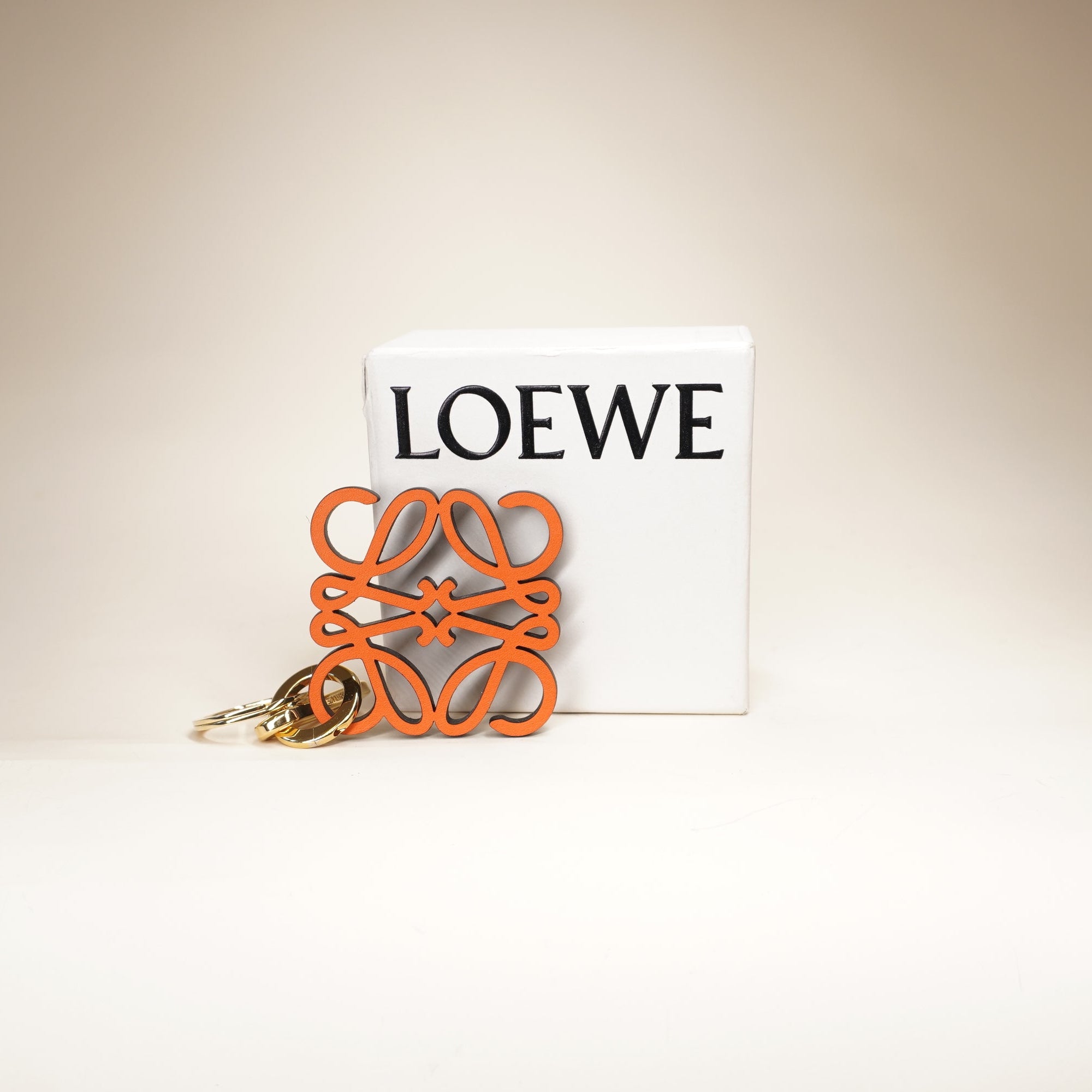 PRE-OWNED Leather Anagram Orange Charm