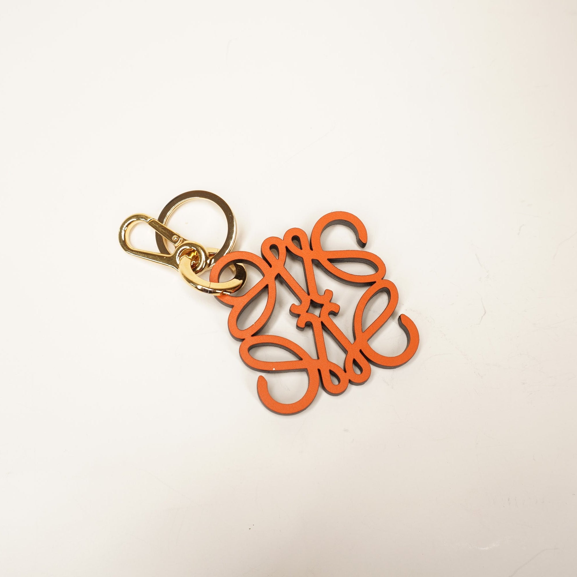 PRE-OWNED Leather Anagram Orange Charm
