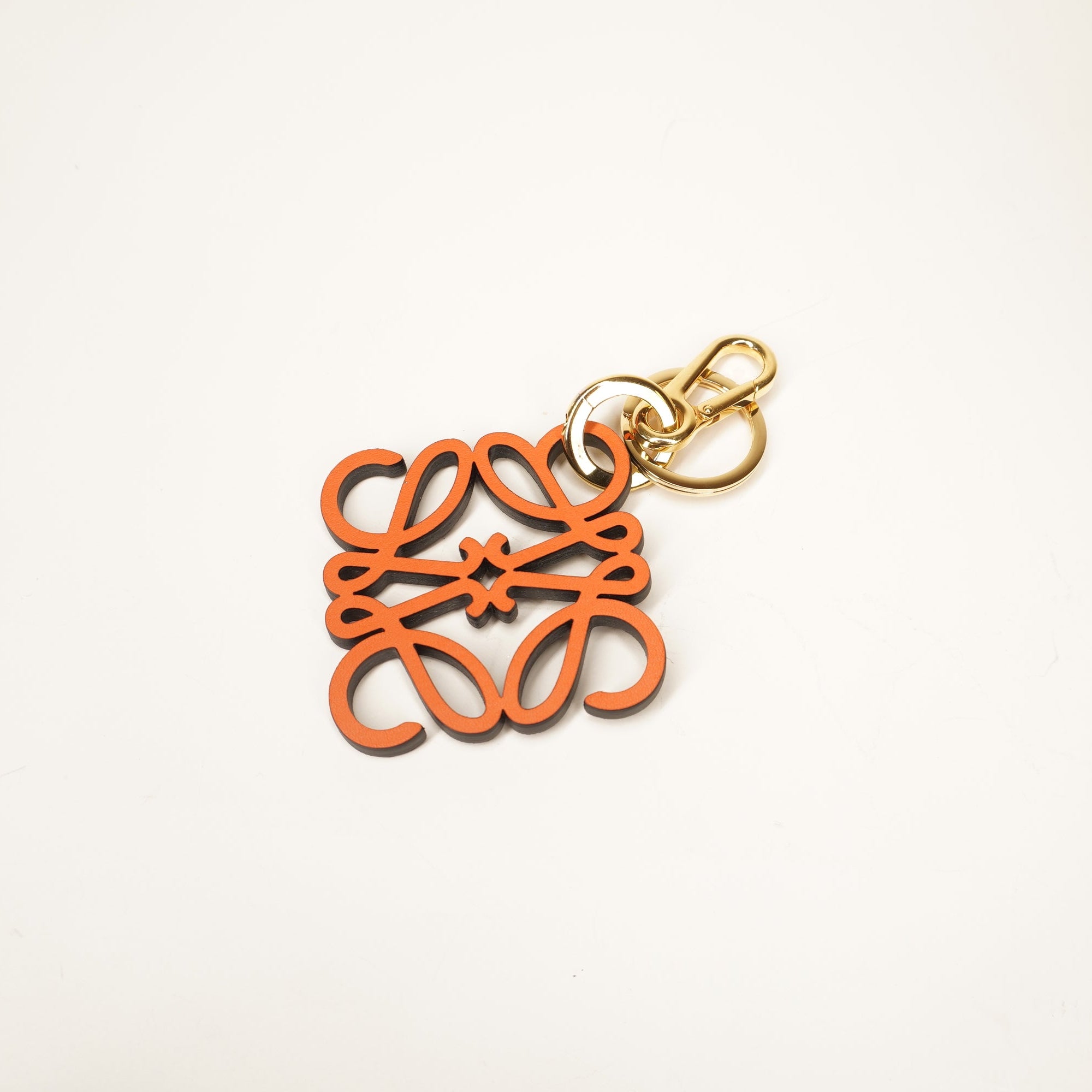 PRE-OWNED Leather Anagram Orange Charm