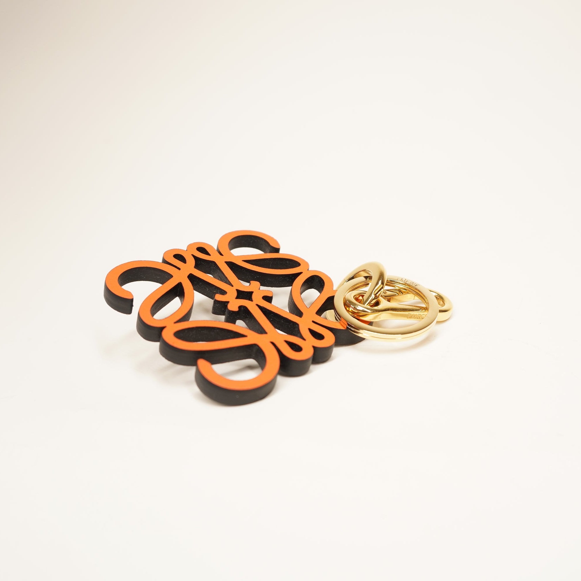 PRE-OWNED Leather Anagram Orange Charm