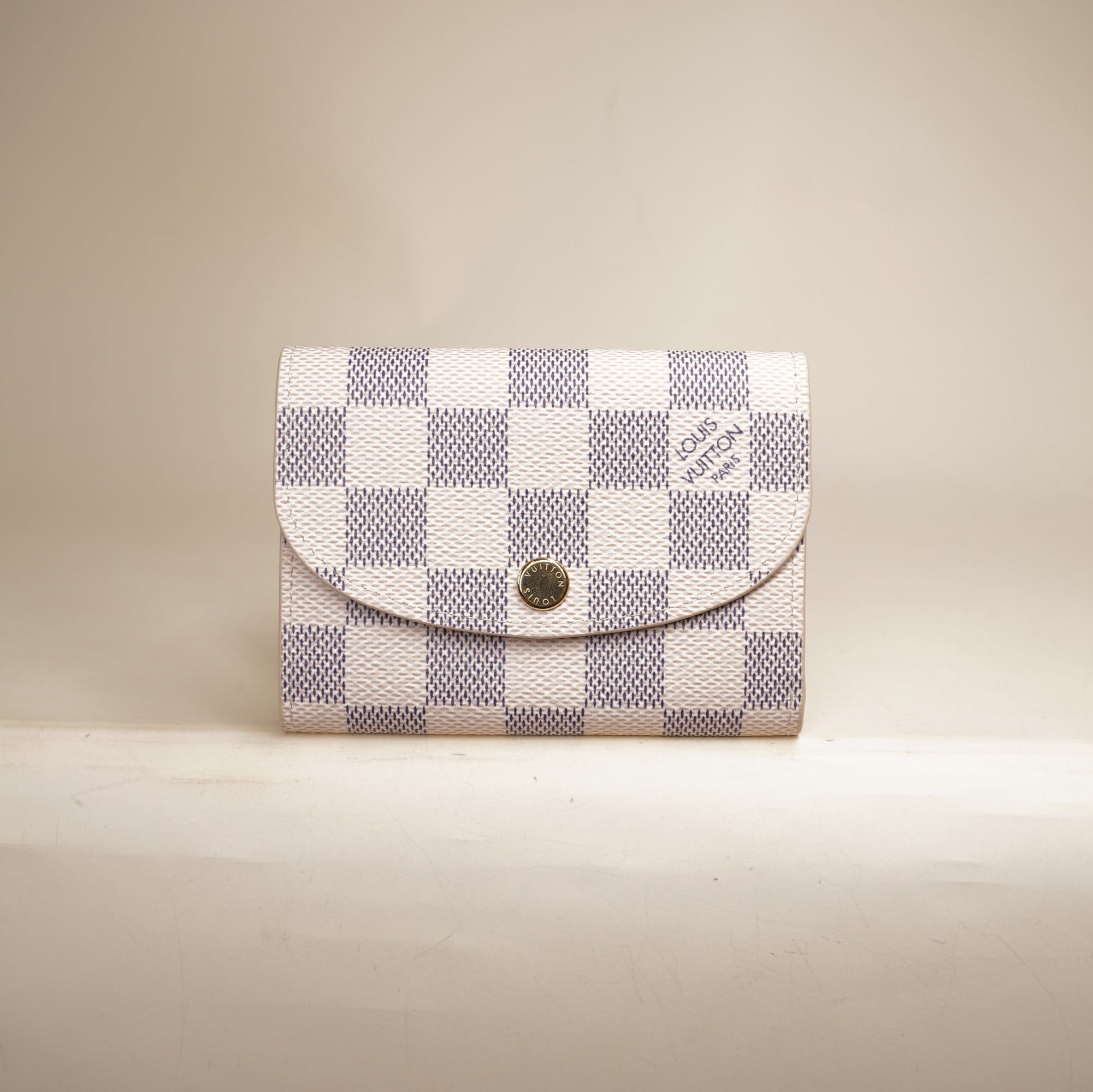 PRE-OWNED LV Damier Azur Rosalie Coin Purse Rose Ballerine