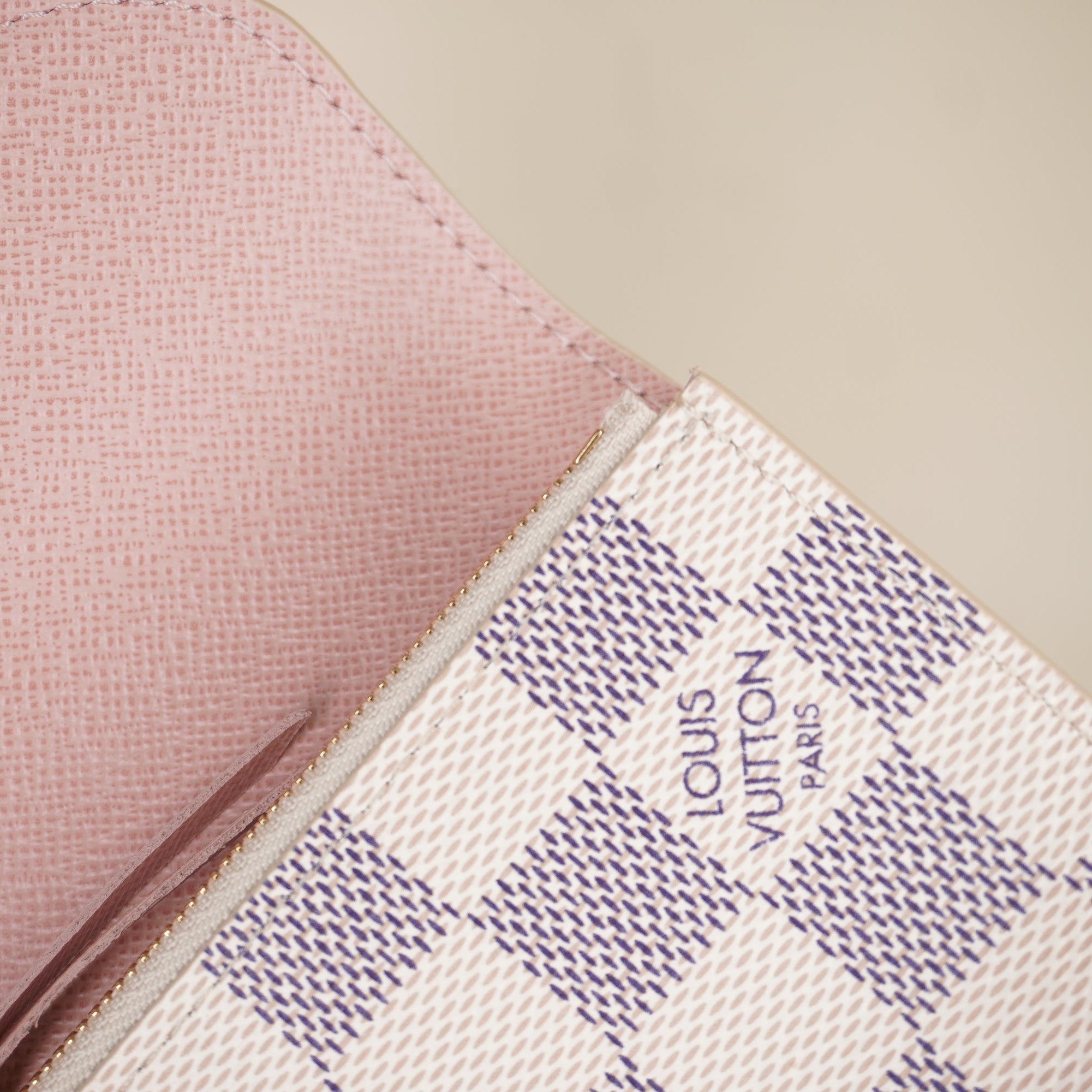 PRE-OWNED LV Damier Azur Rosalie Coin Purse Rose Ballerine