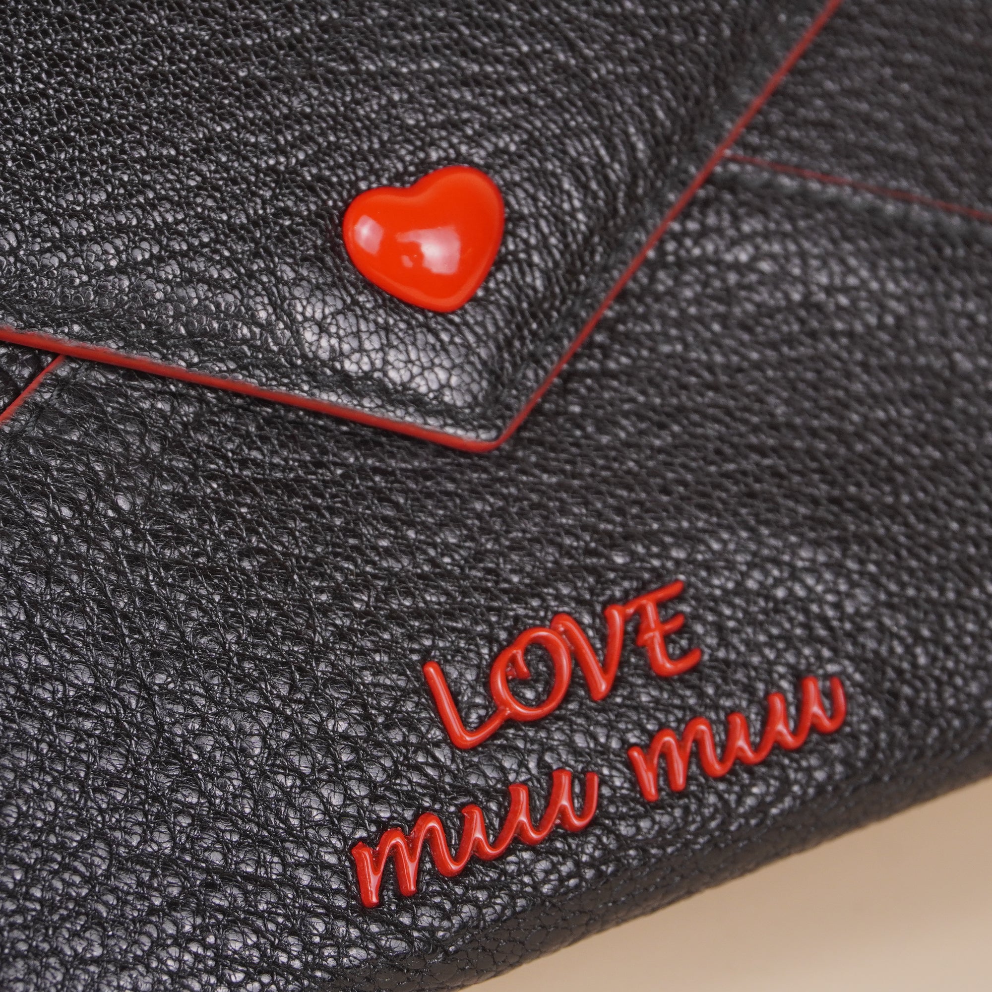 PRE-OWNED Madras Love Chain Envelope Black Wallet