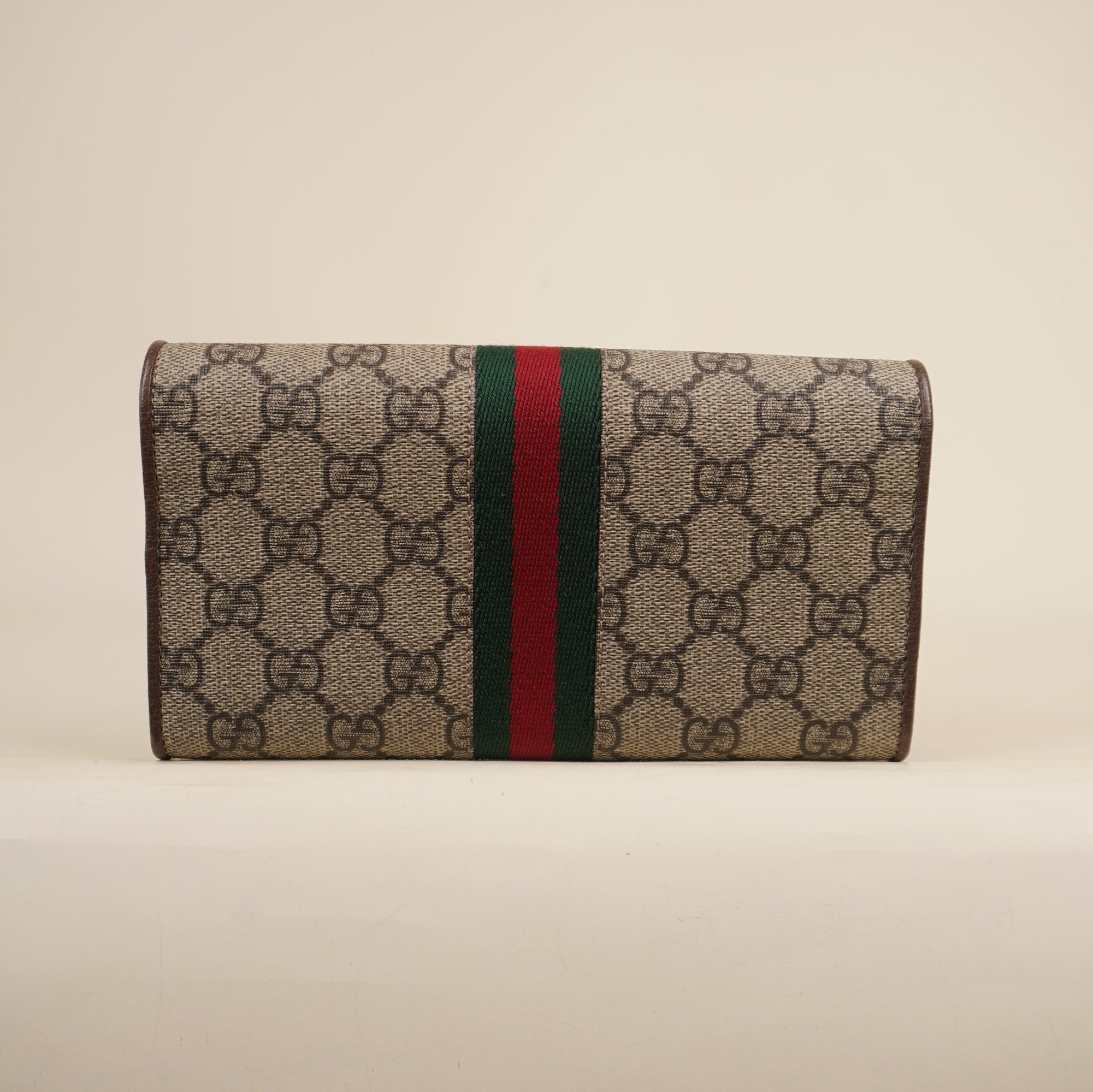 PRE-OWNED GG Ophidia Canvas Wallet on a Chain