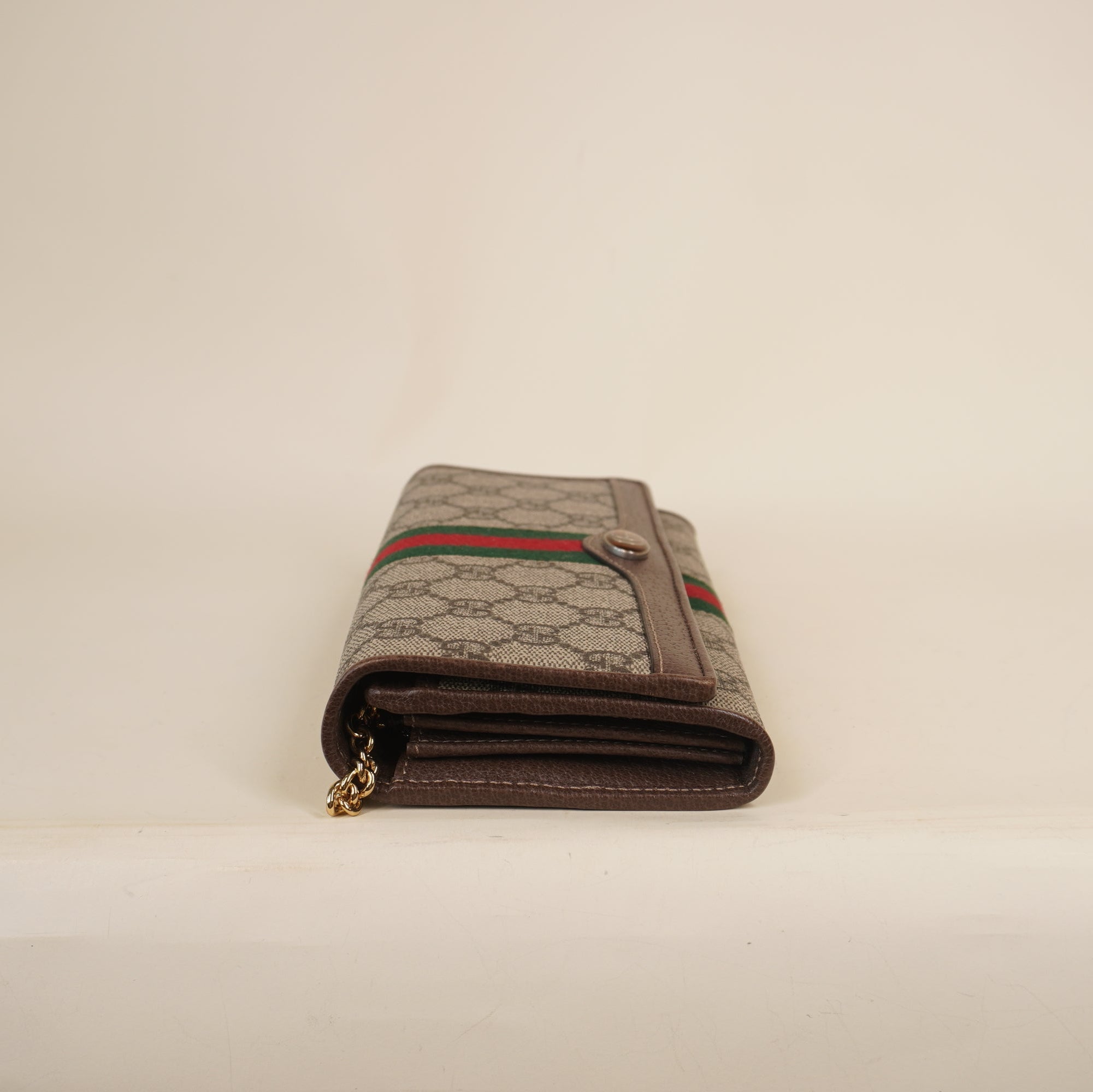 PRE-OWNED GG Ophidia Canvas Wallet on a Chain