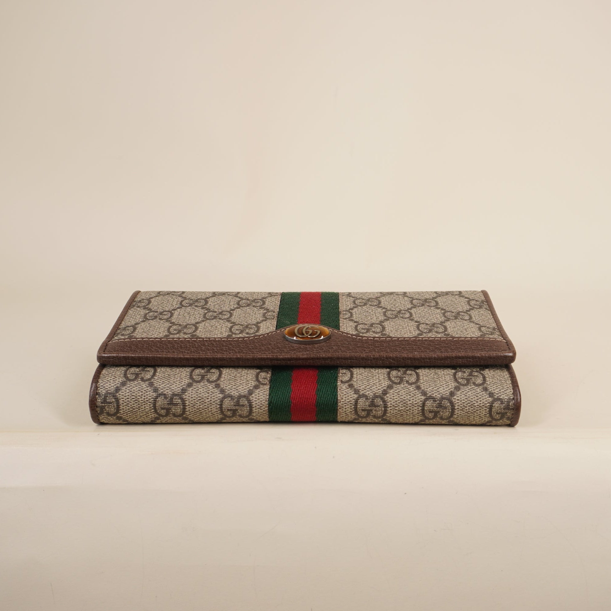 PRE-OWNED GG Ophidia Canvas Wallet on a Chain