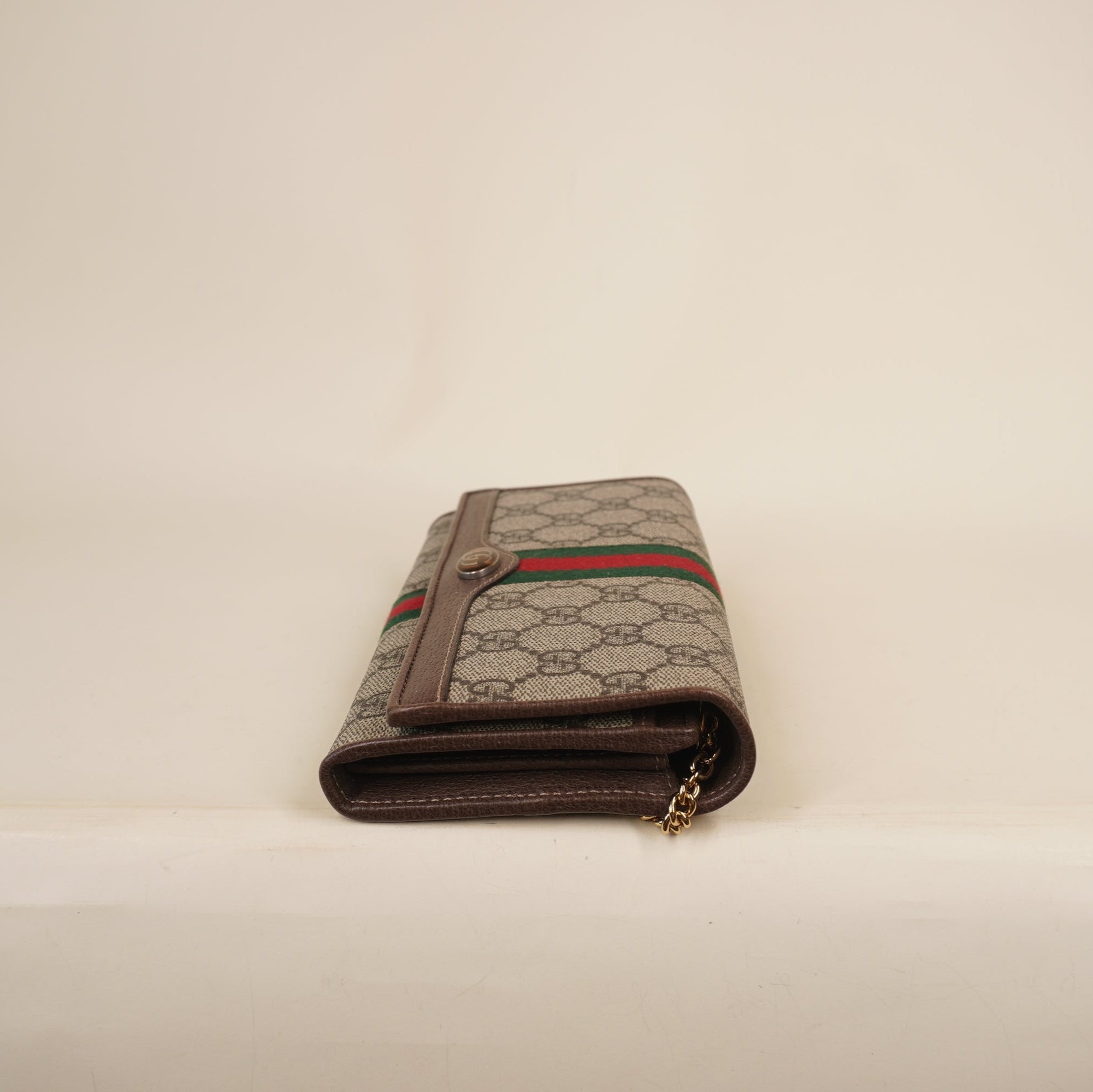 PRE-OWNED GG Ophidia Canvas Wallet on a Chain
