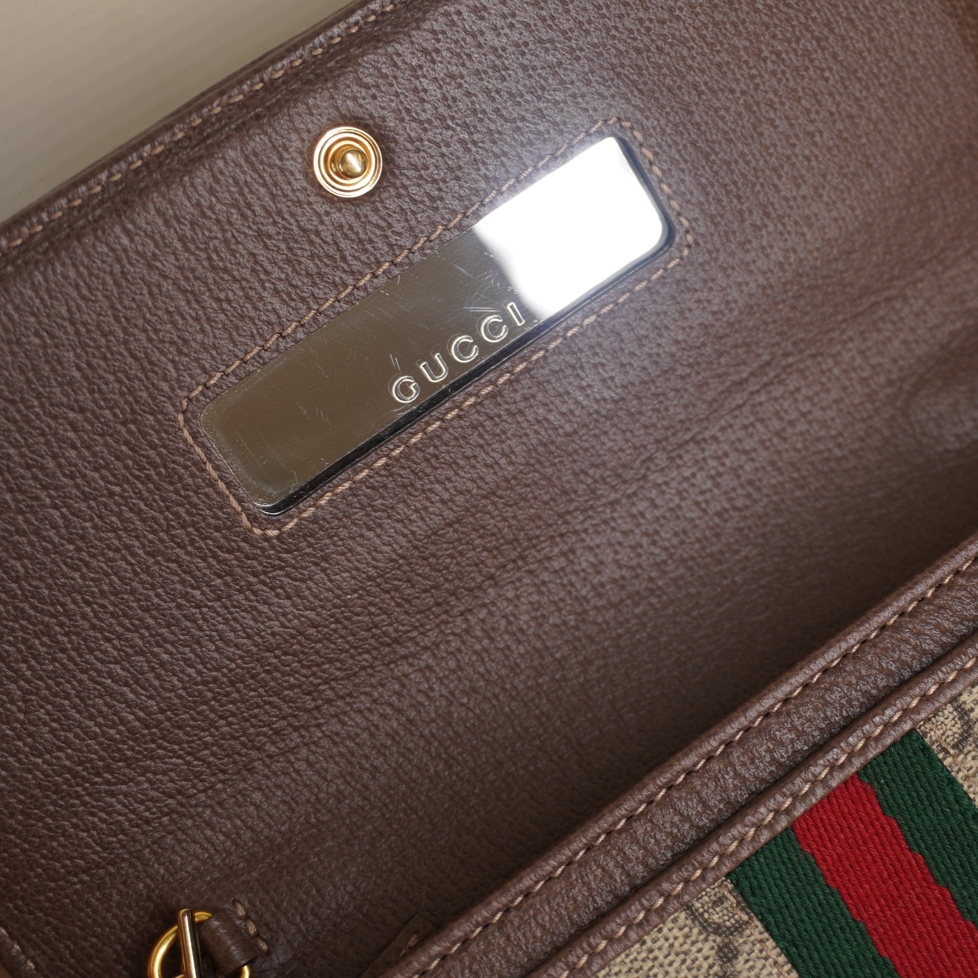 PRE-OWNED GG Ophidia Canvas Wallet on a Chain