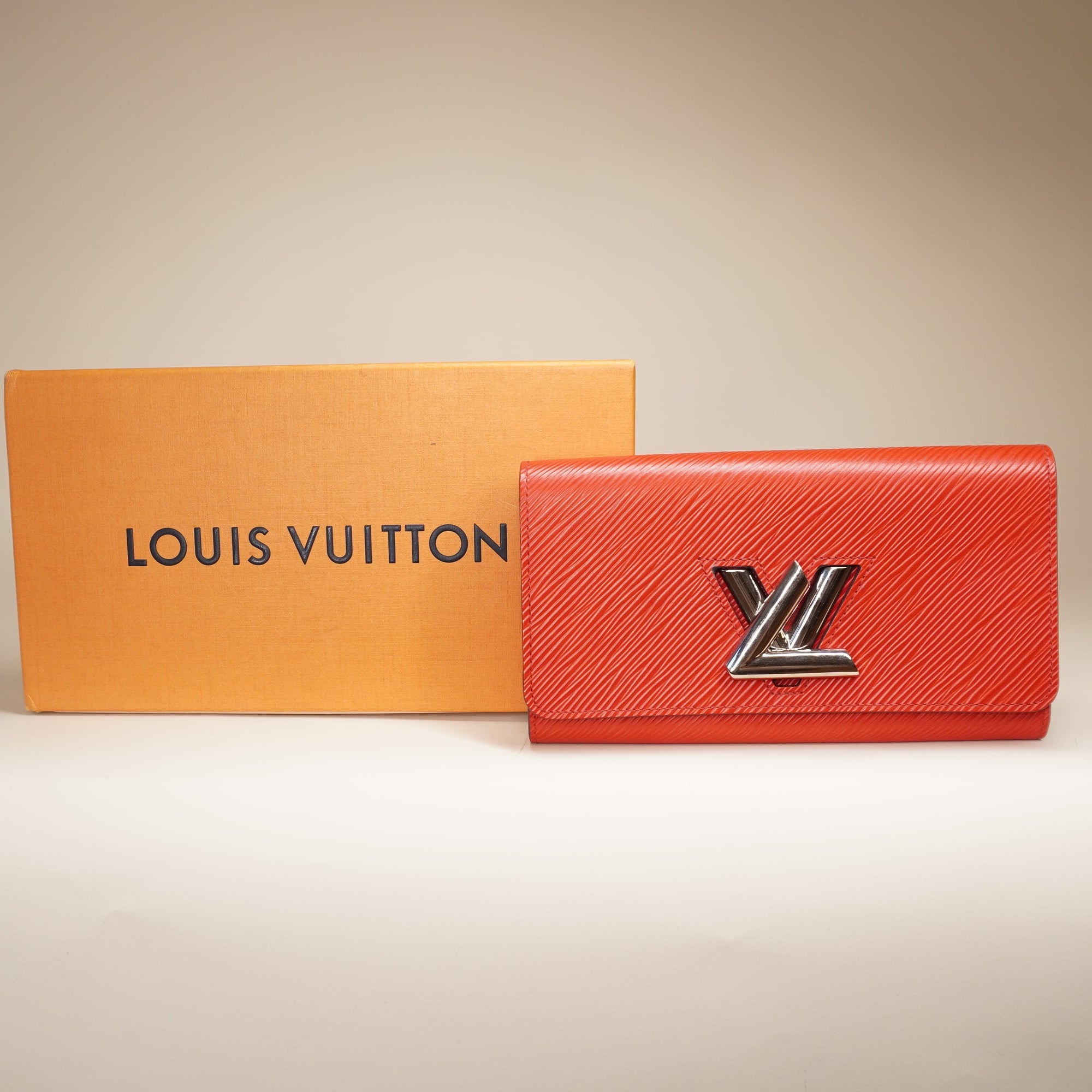PRE-OWNED LV Epi Twist Wallet Coquelicot Red Orange