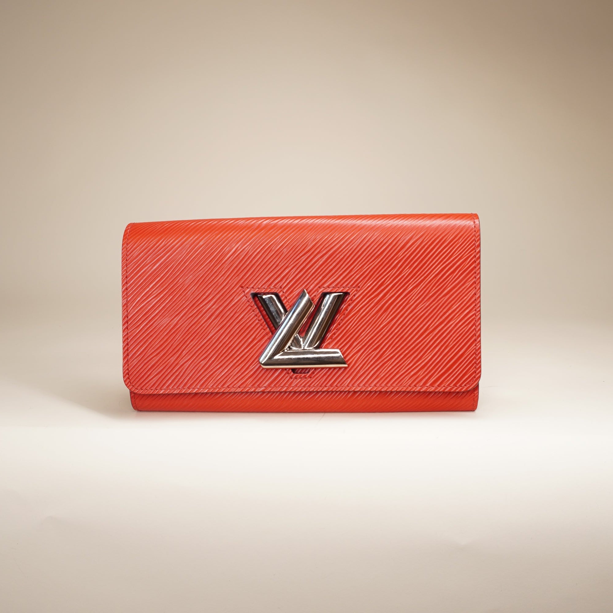 PRE-OWNED LV Epi Twist Wallet Coquelicot Red Orange