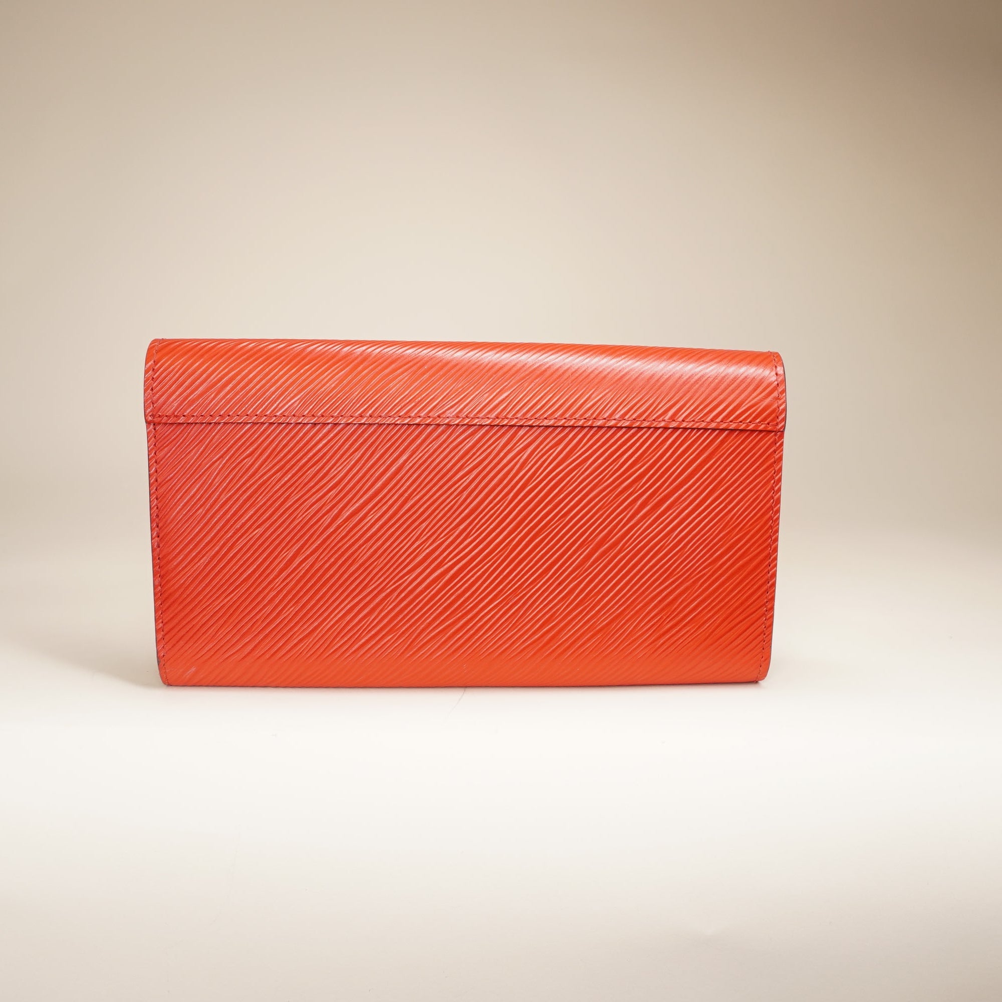 PRE-OWNED LV Epi Twist Wallet Coquelicot Red Orange