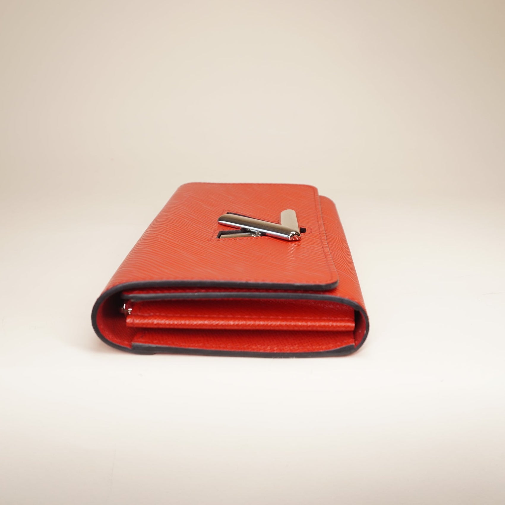 PRE-OWNED LV Epi Twist Wallet Coquelicot Red Orange
