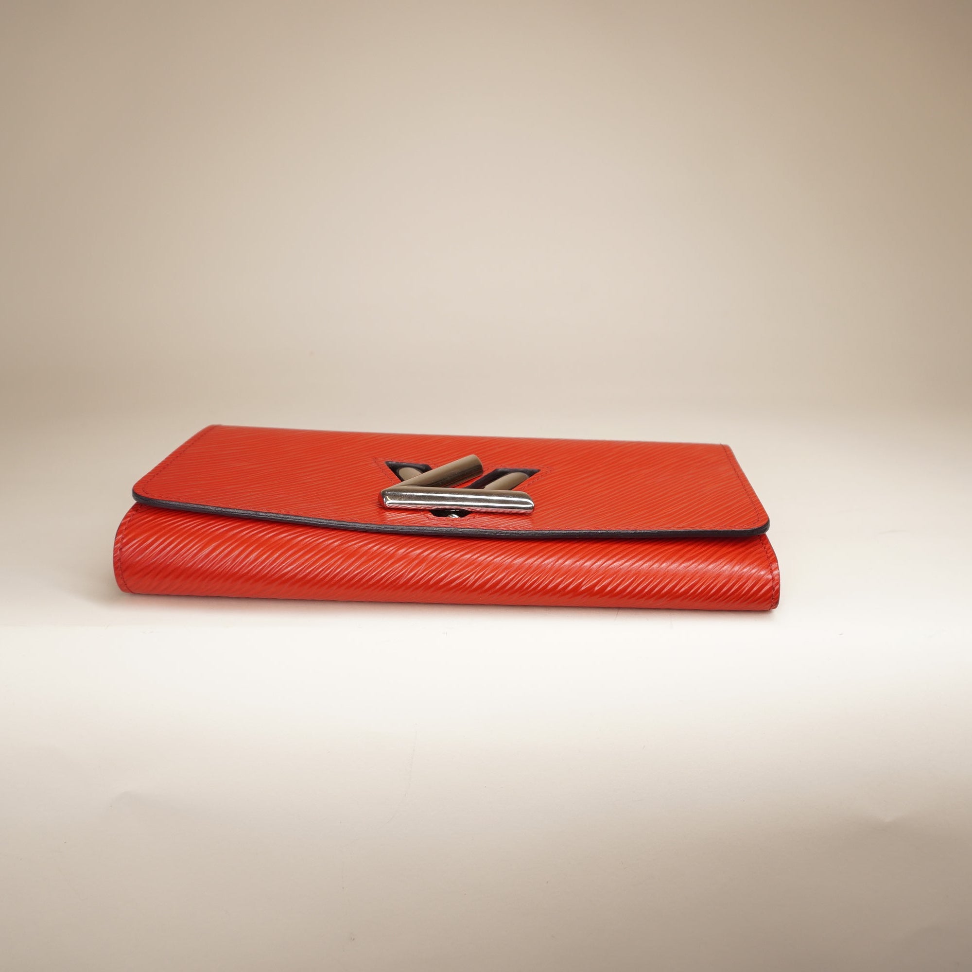 PRE-OWNED LV Epi Twist Wallet Coquelicot Red Orange