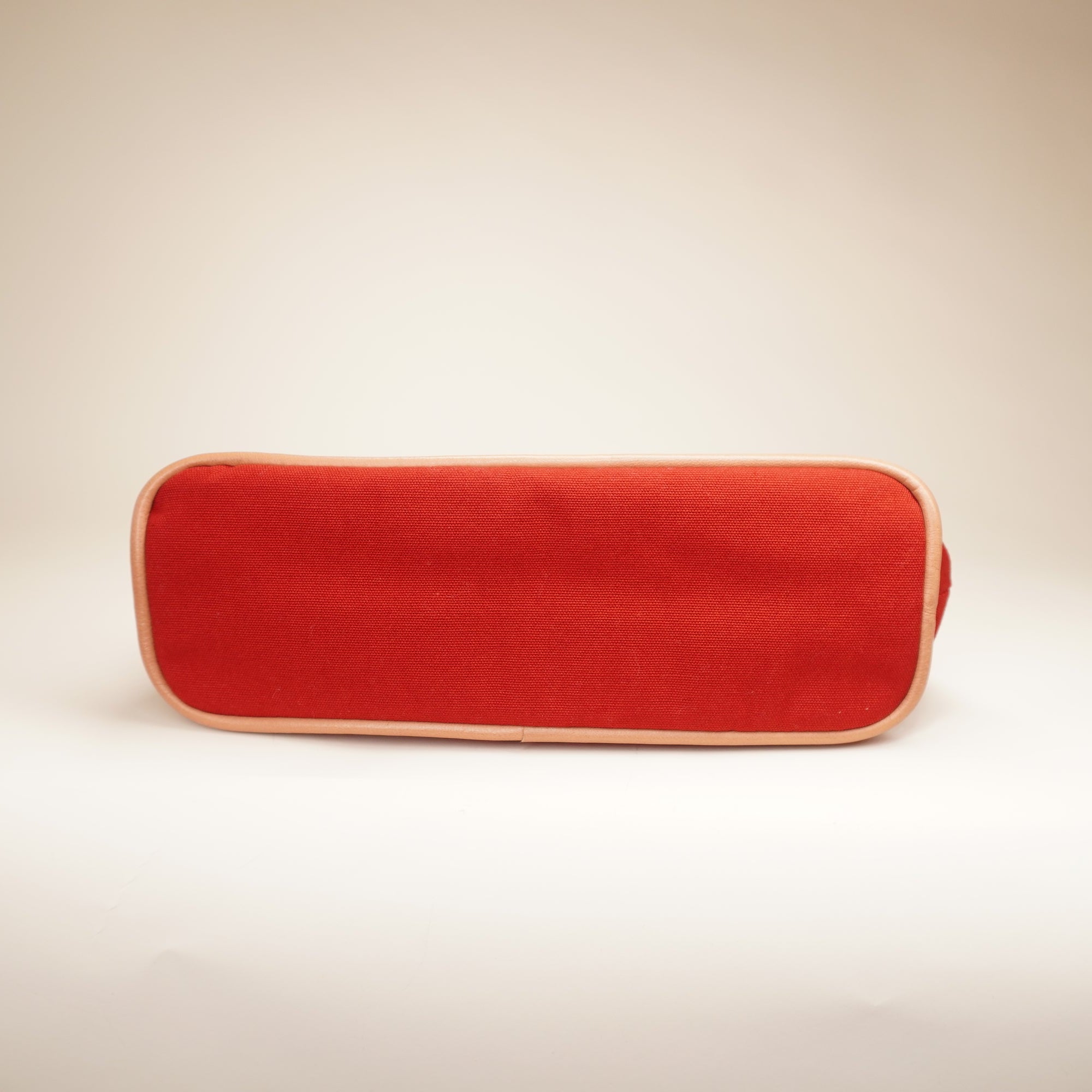 PRE-OWNED Cotton Canvas Mini Bolide Travel Cosmetic Pouch Red
