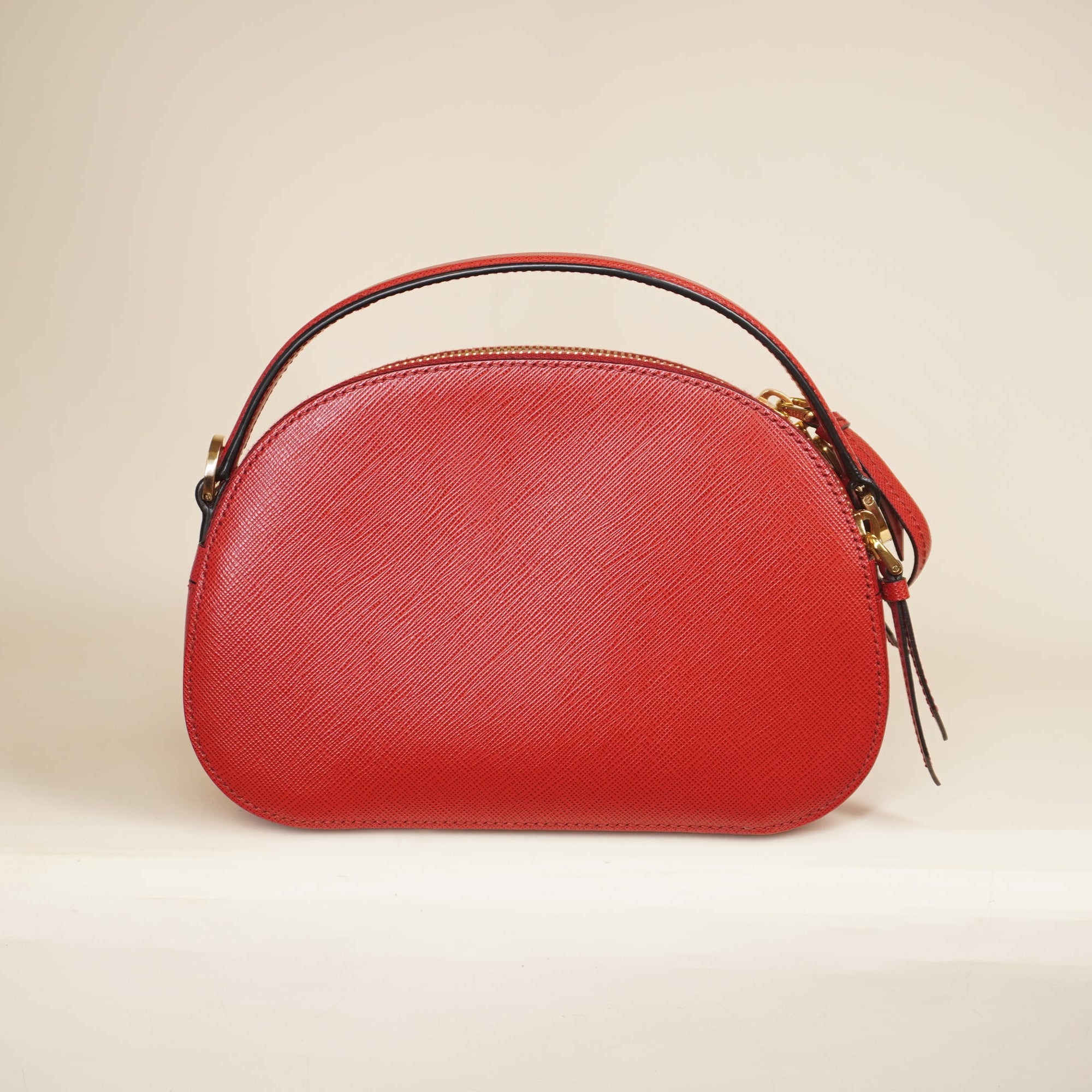 PRE-OWNED Saffiano Lux Odette Crossbody Red