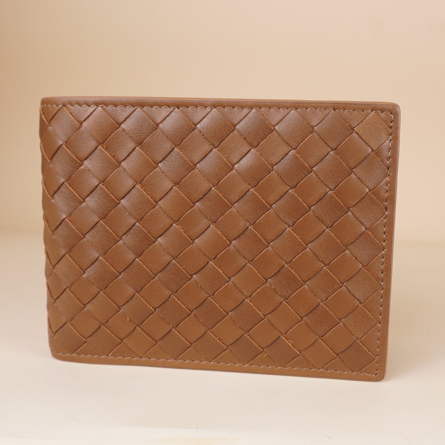 PRE-OWNED Brown Intrecciato Bifold Wallet