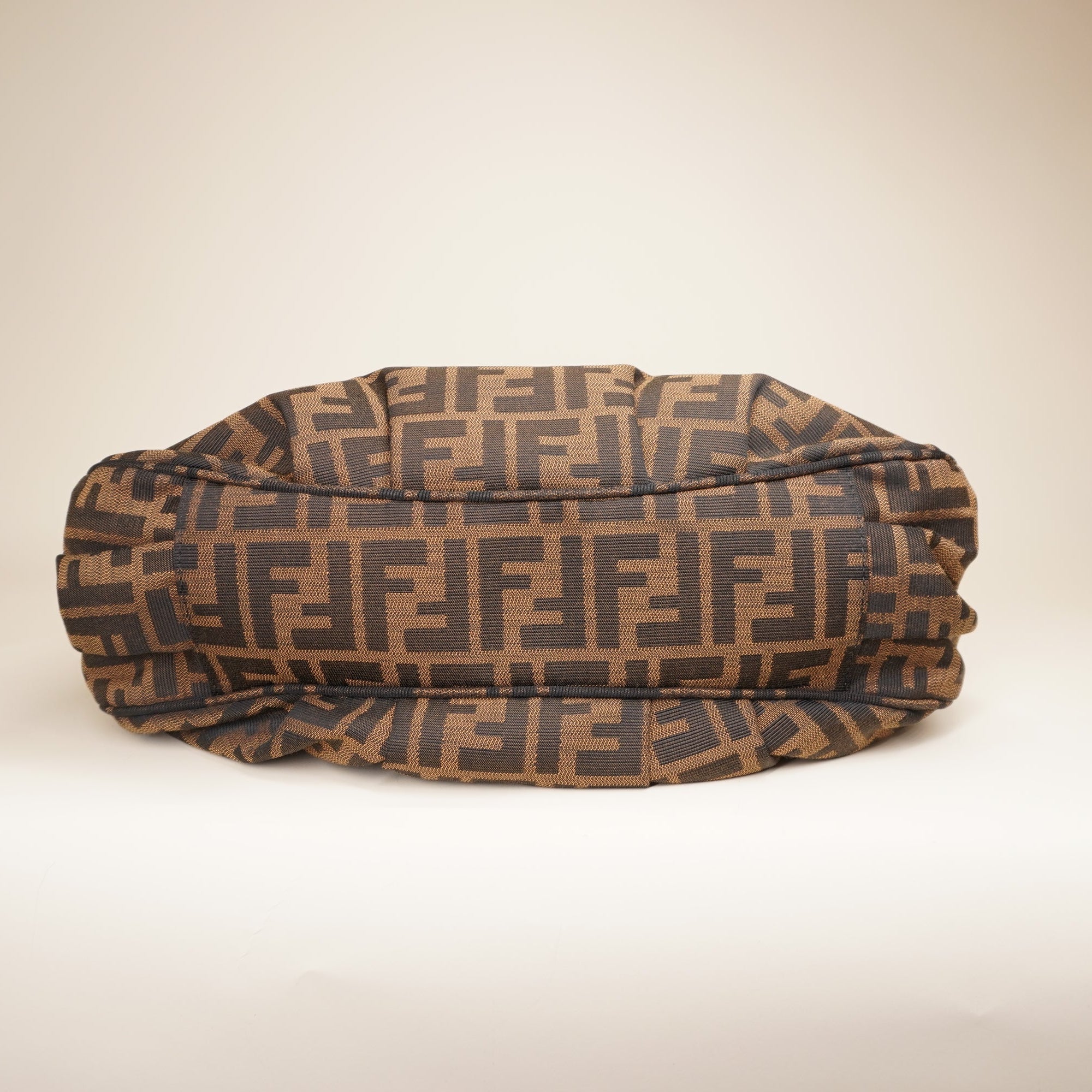 PRE-OWNED Zucca Brown Canvas Tote Mia Small Shoulder Bag