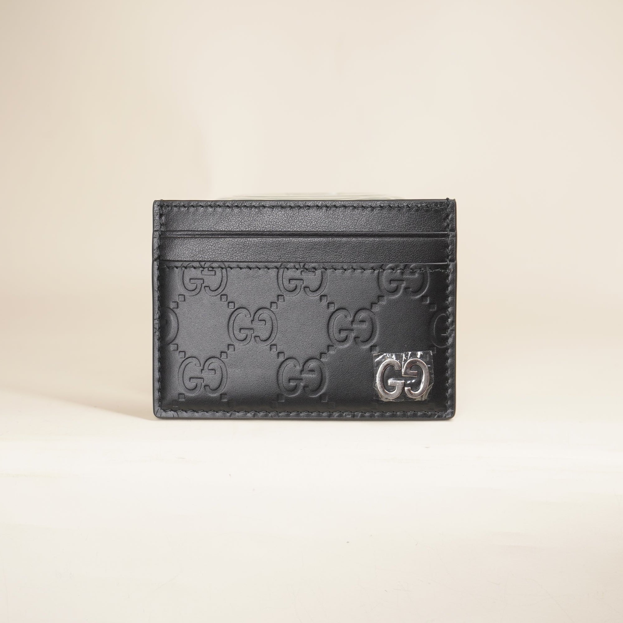 PRE-OWNED GG Guccisima Black Card Holder 