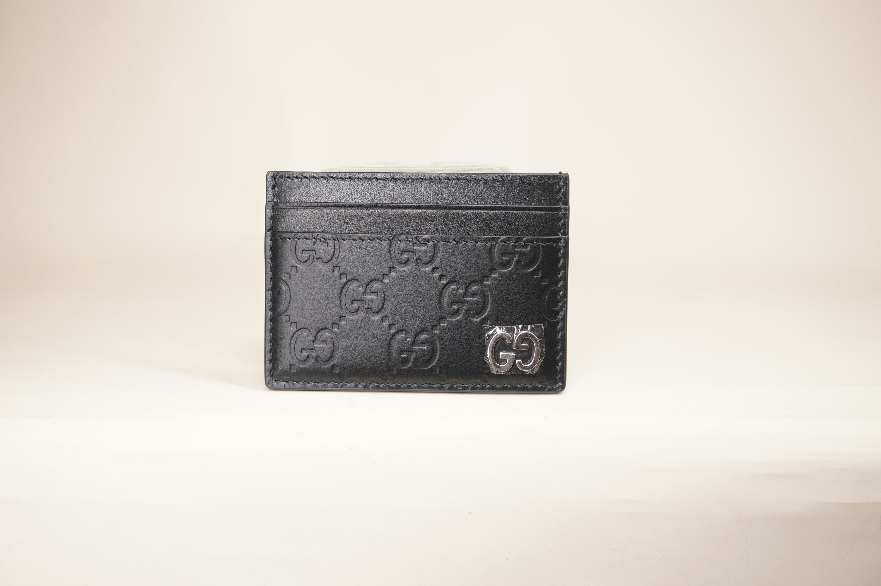 PRE-OWNED GG Guccisima Black Card Holder