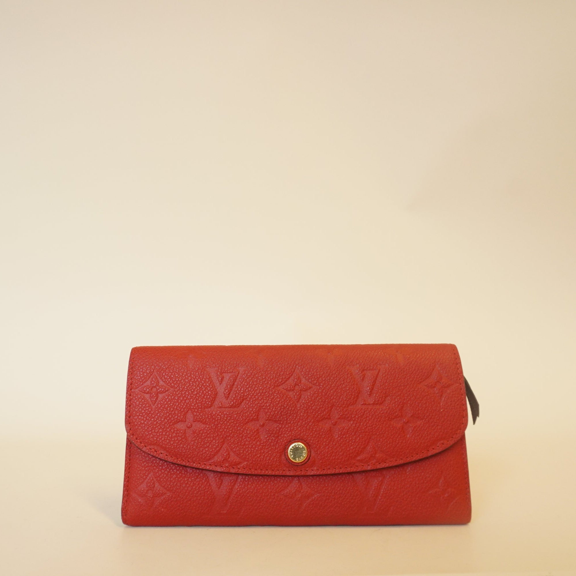 Cartera larga Empreinte Emilie con monograma rojo de segunda mano