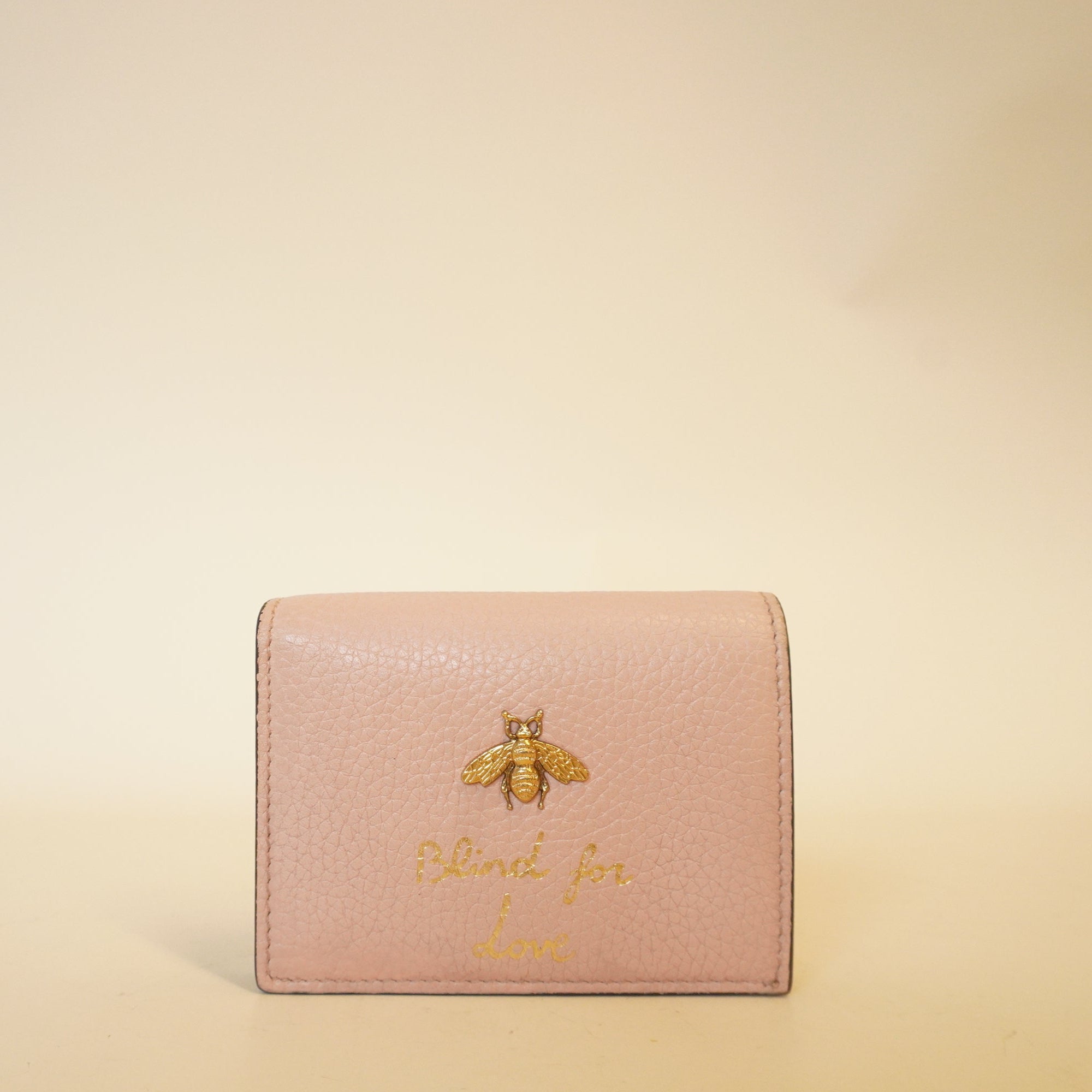 Cartera corta Blind for Love rosa claro GG de segunda mano