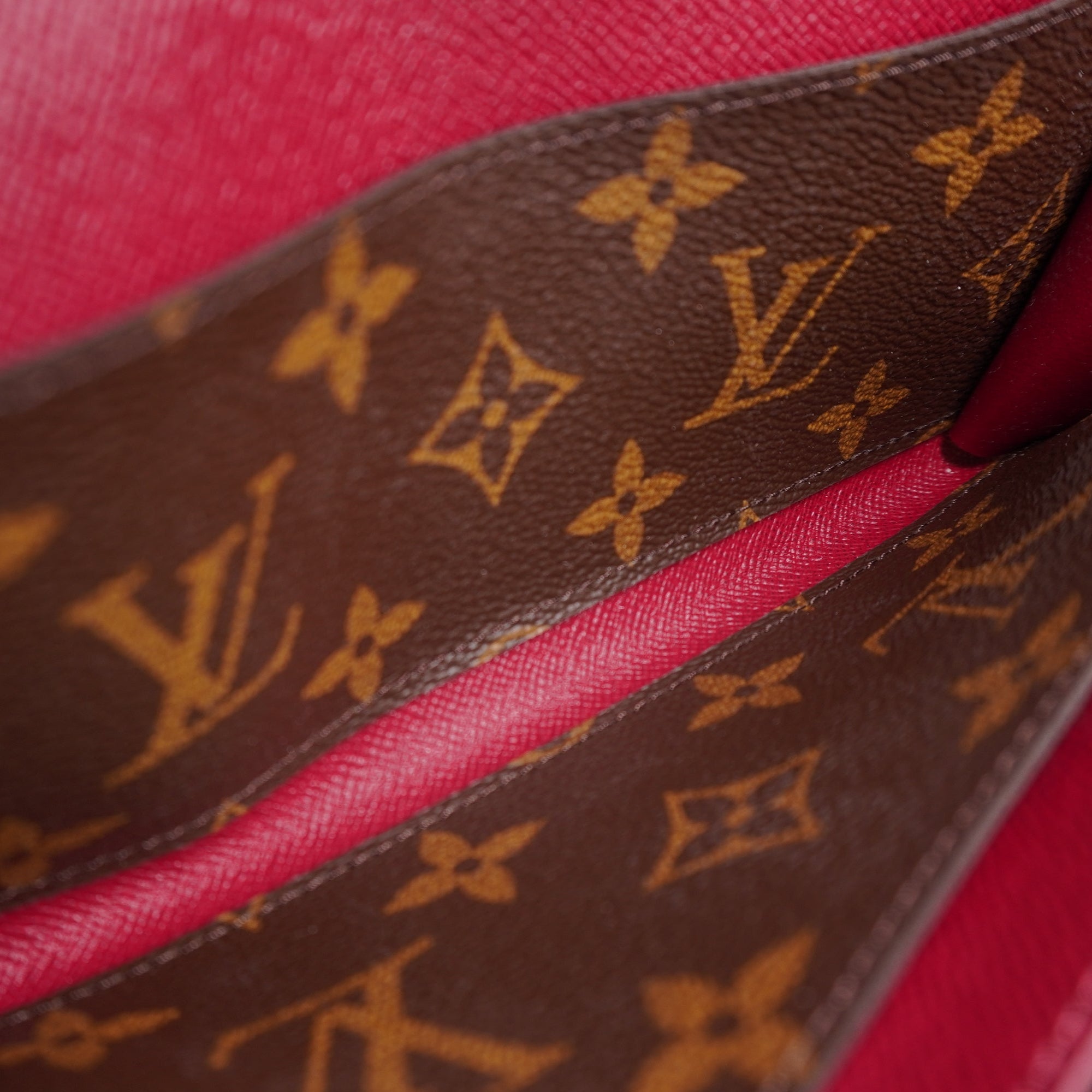 PRE-OWNED LV Monogram Emilie Wallet Red