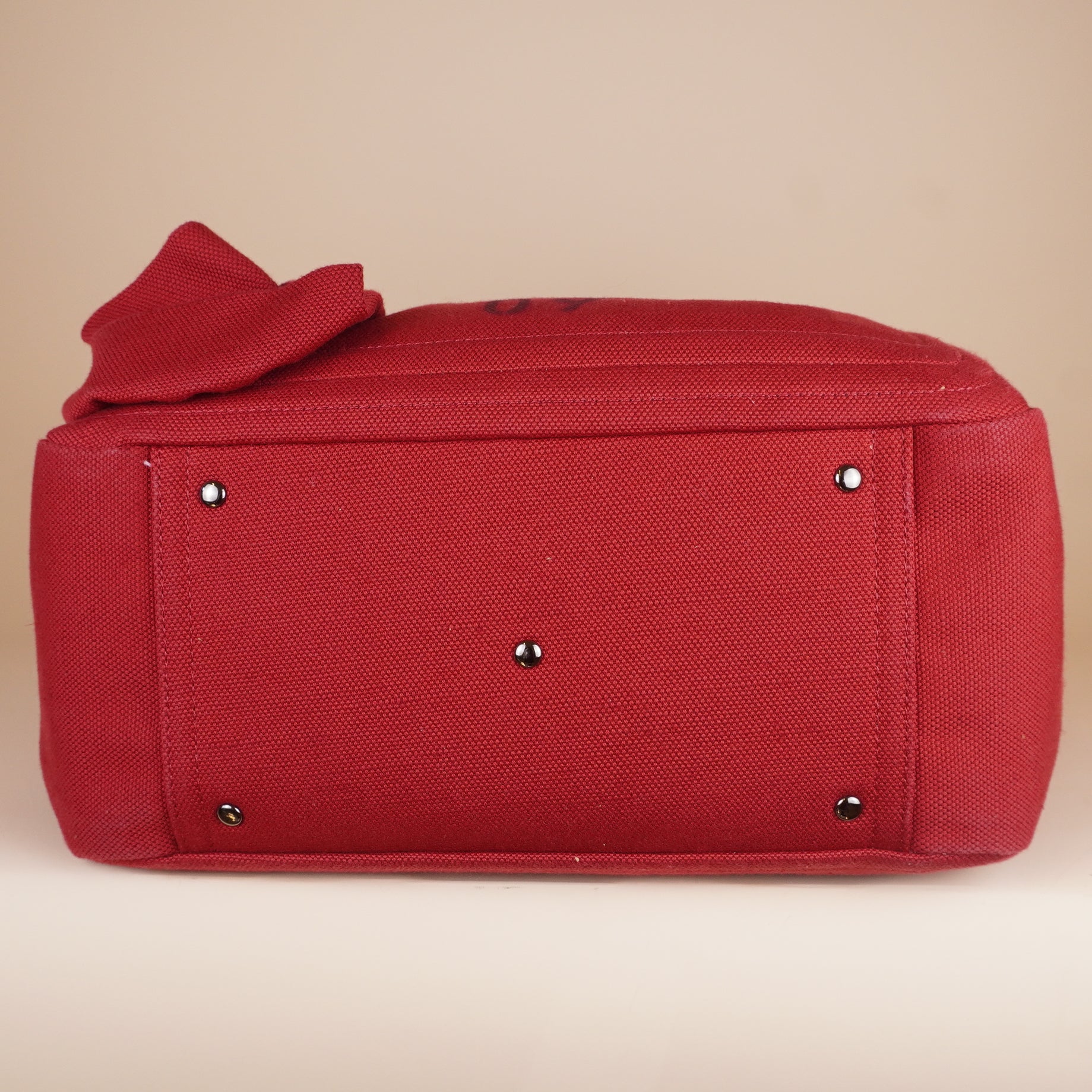 PRE-OWNED Canvas Atelier 02 Bow Edition Small Tote Bag Red