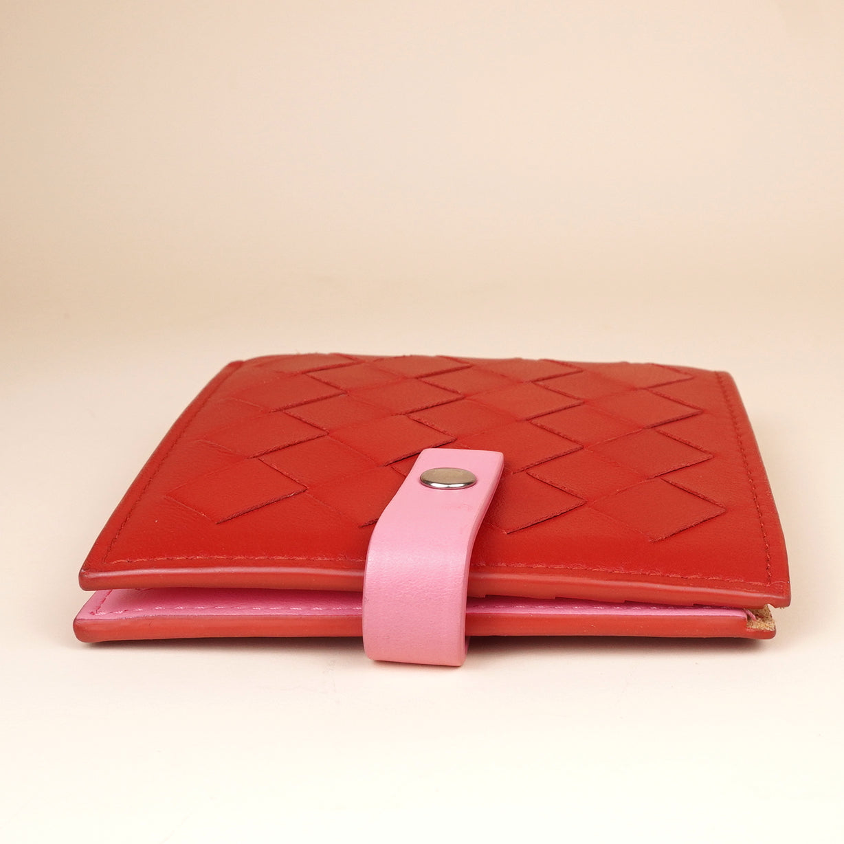 PRE-OWNED Intrecciato Red Bi-fold Wallet
