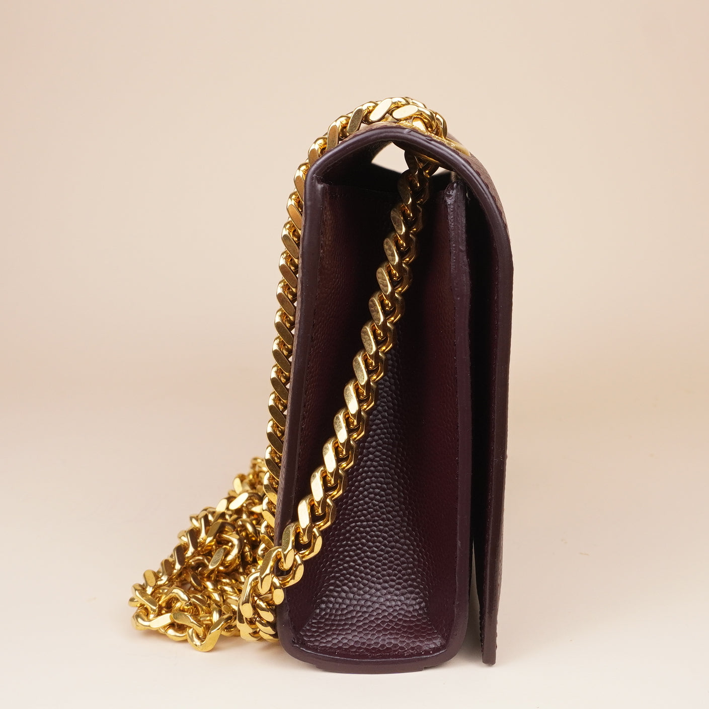 PRE-OWNED Burgundy Leather Small Monogram Kate Shoulder Bag