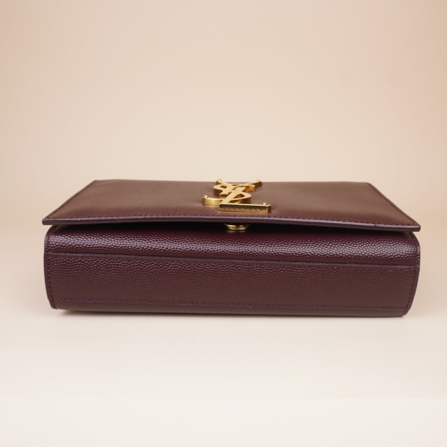 PRE-OWNED Burgundy Leather Small Monogram Kate Shoulder Bag
