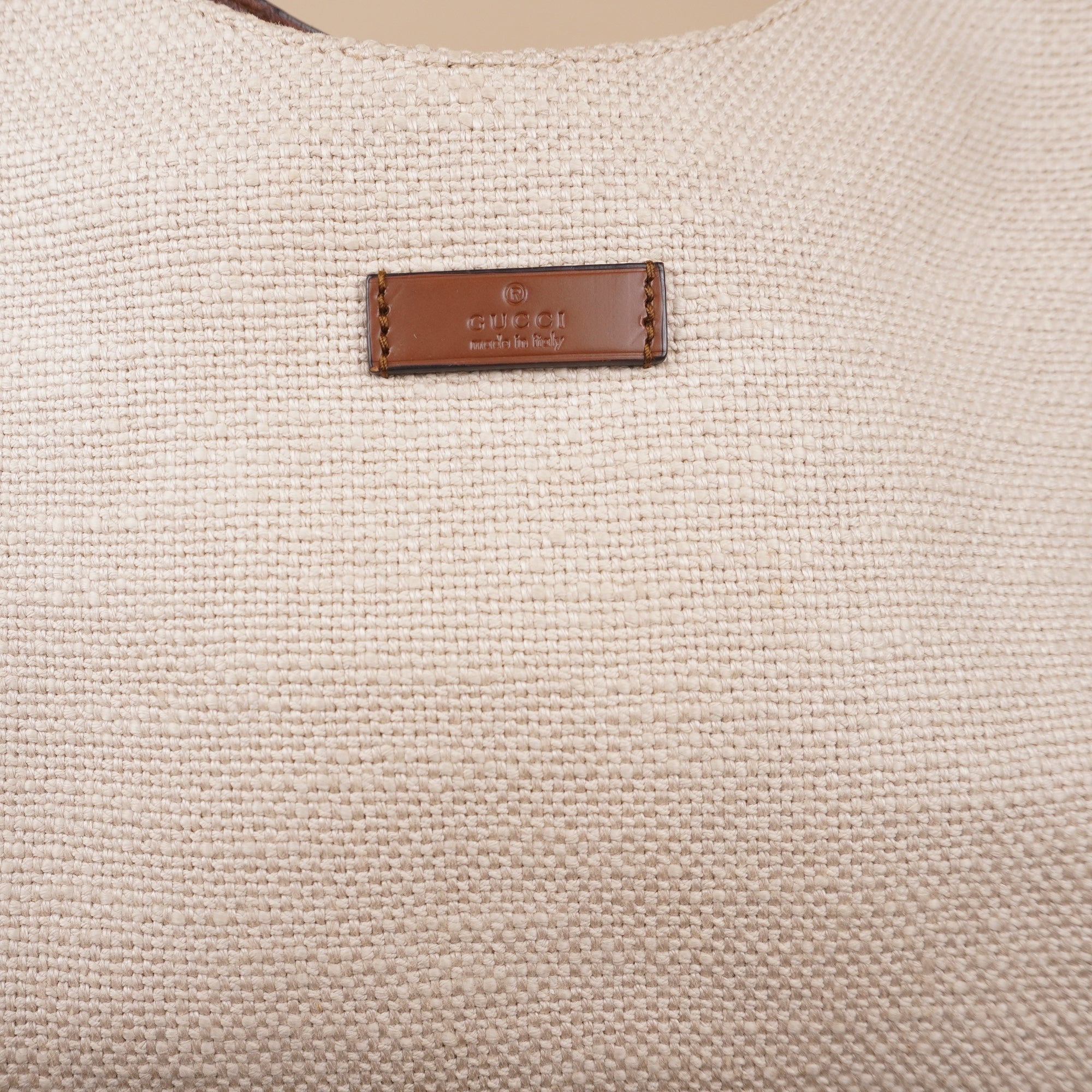 PRE-OWNED GG Canvas Guccissima Hobo Brown