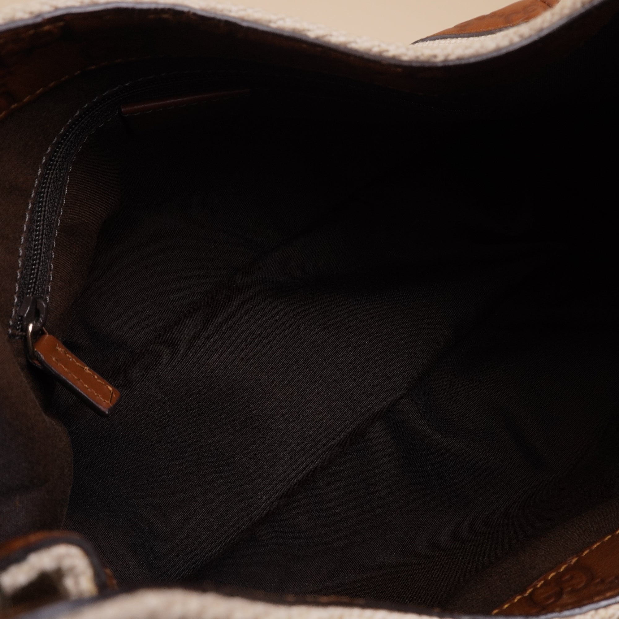 PRE-OWNED GG Canvas Guccissima Hobo Brown
