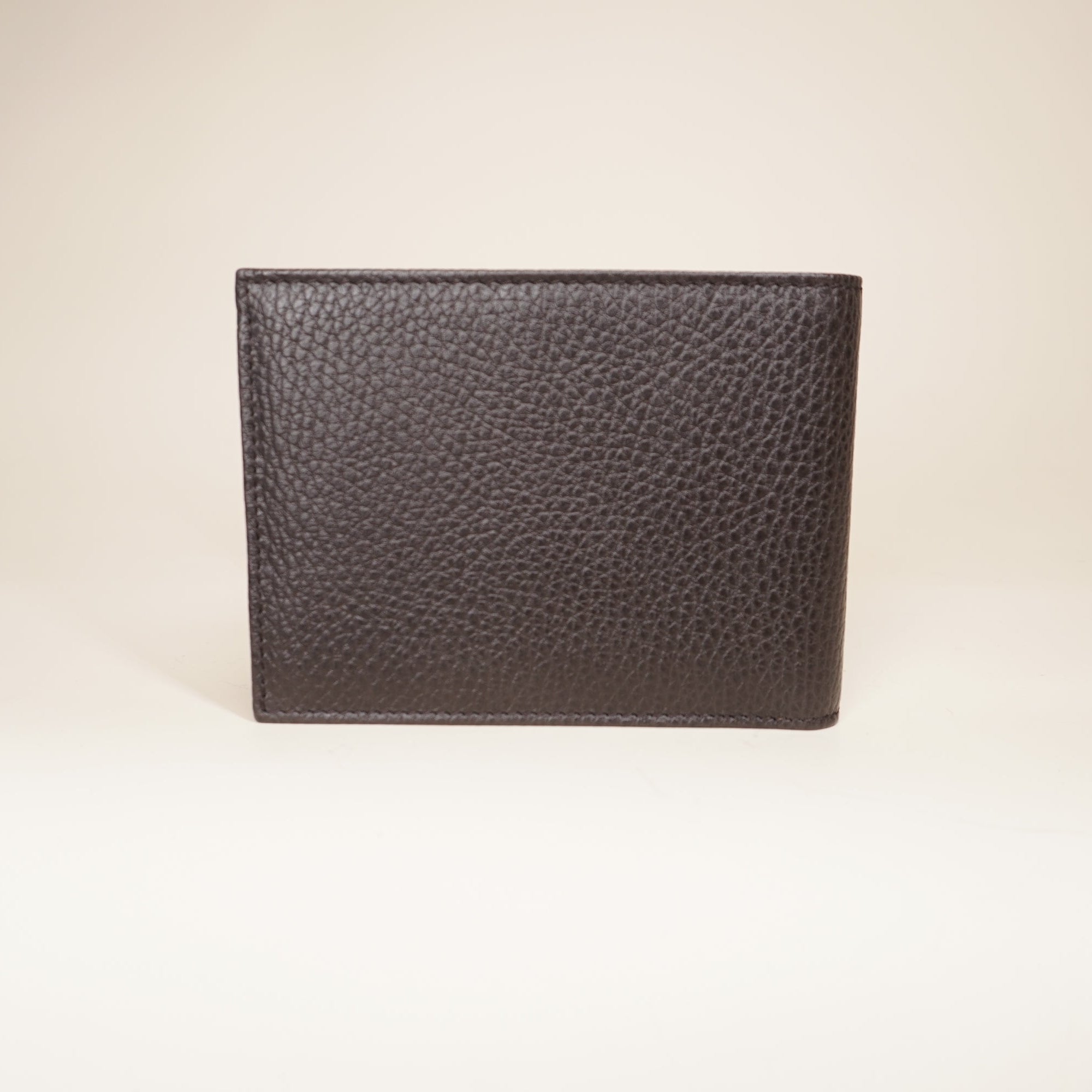 PRE-OWNED GG Dark Brown Calfskin Bifold Man Wallet