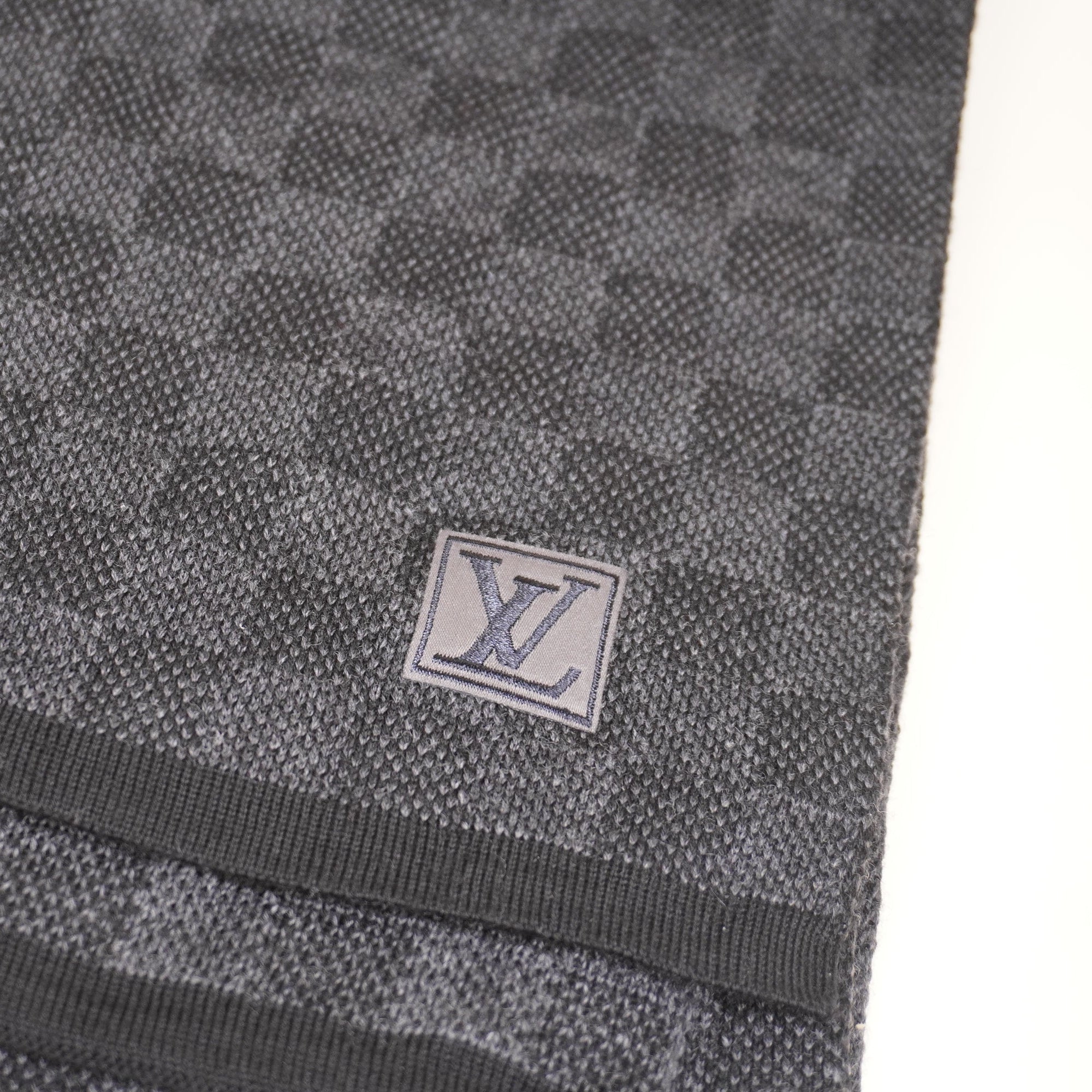 PRE-OWNED LV Damier Graphite Écharpe Petit Wool Scarf