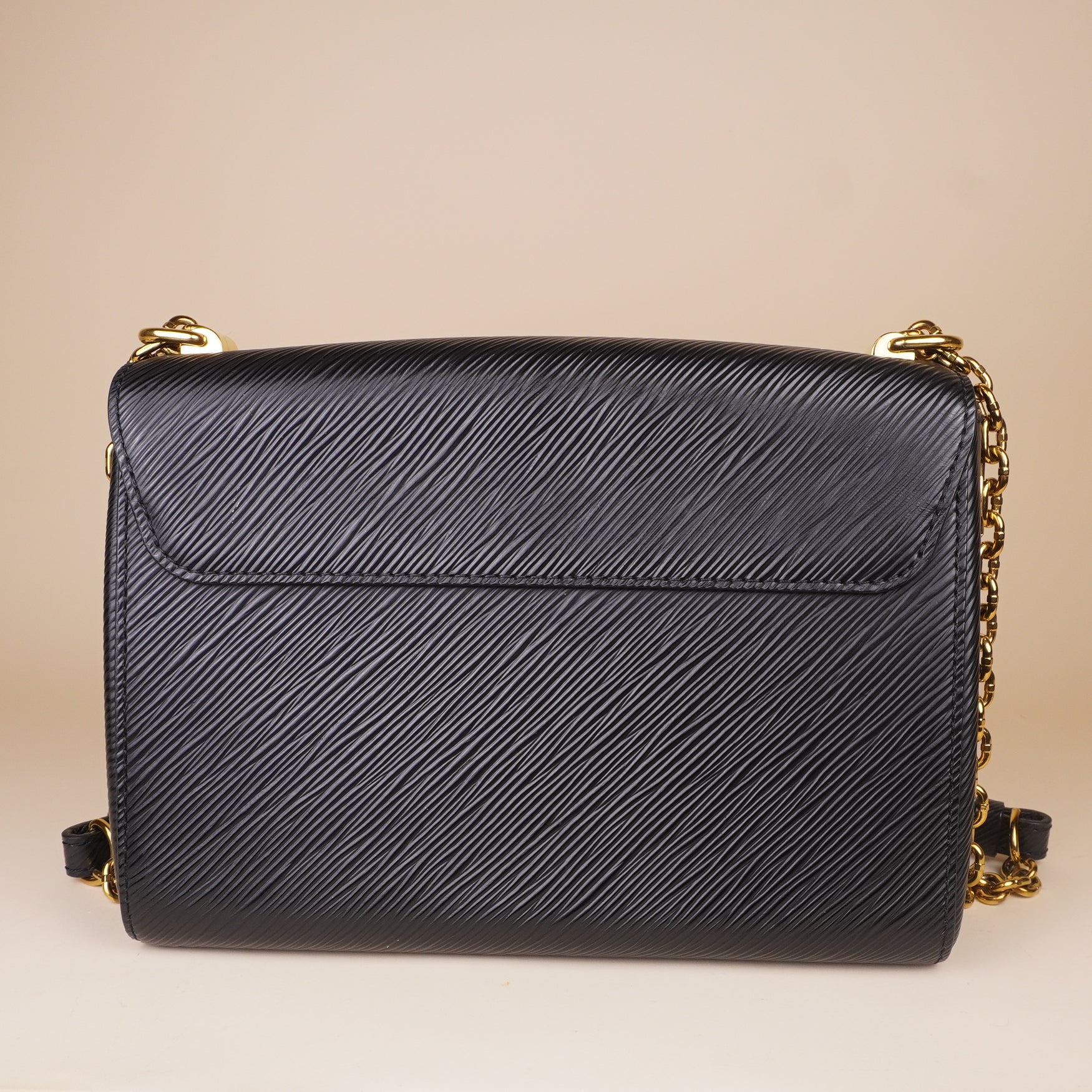 PRE-OWNED LV Epi Love Lock Twist Shoulder Bag MM Black