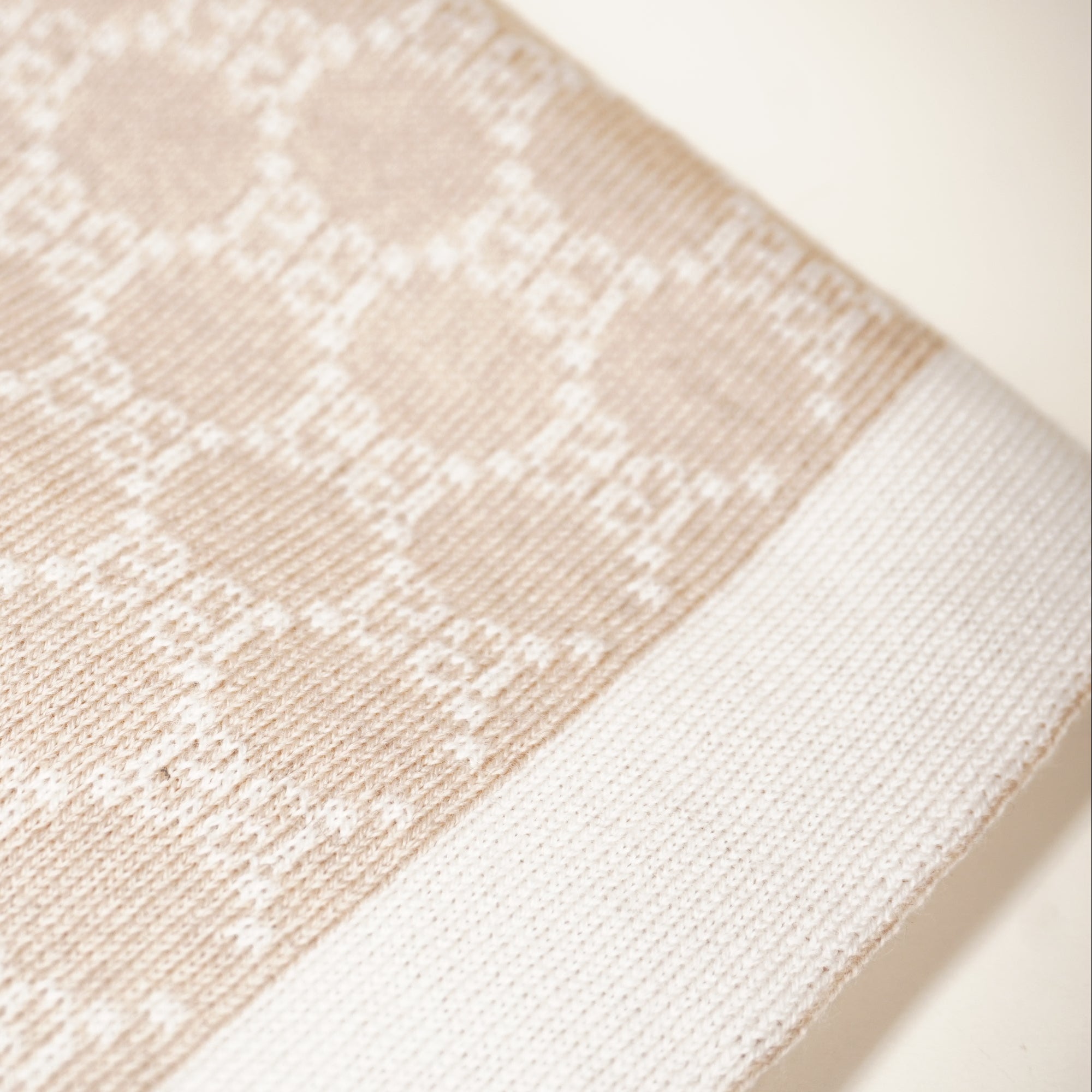 PRE-OWNED GG Ivory Jacquard Wool Scarf