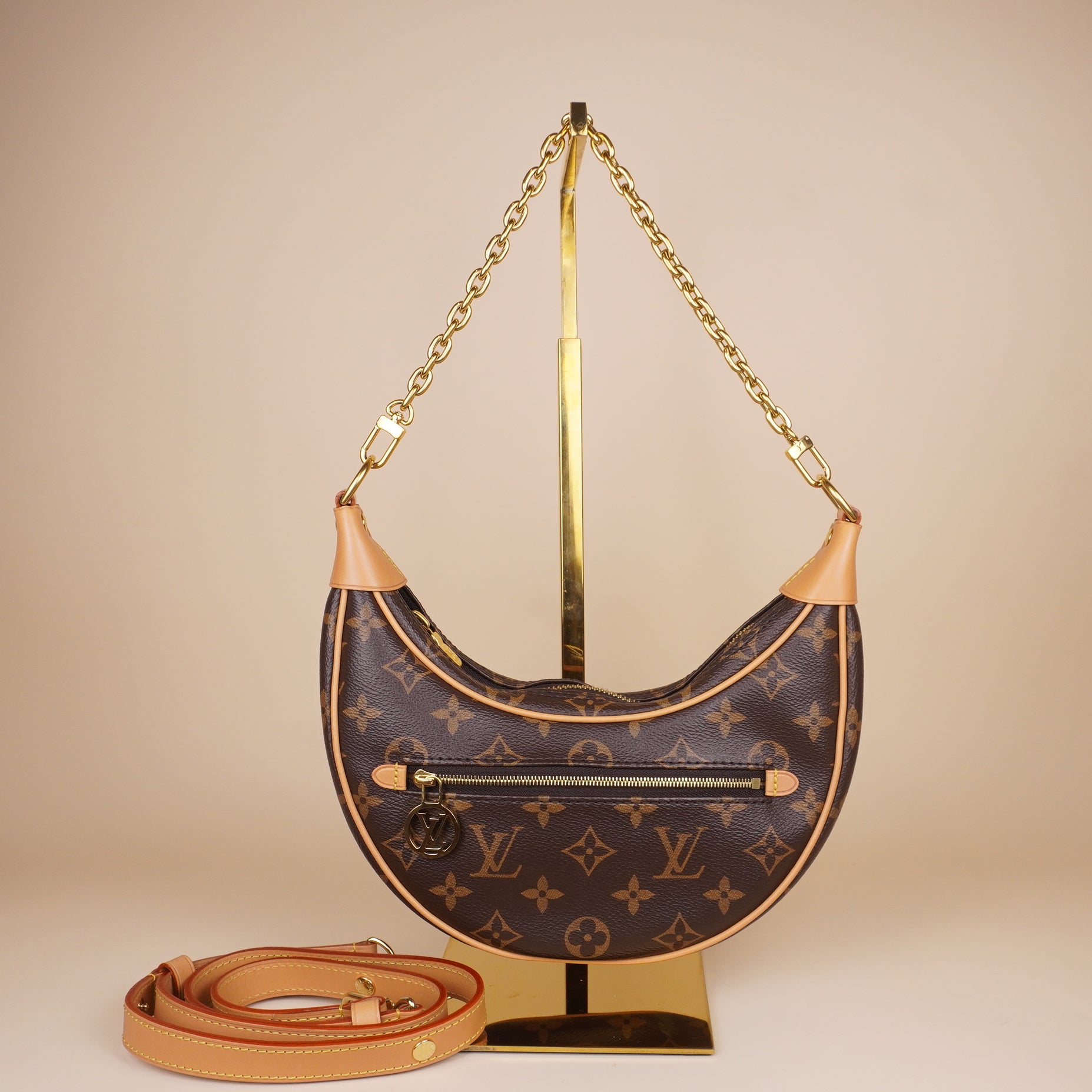 PRE-OWNED LV Monogram Canvas Loop PM Bag