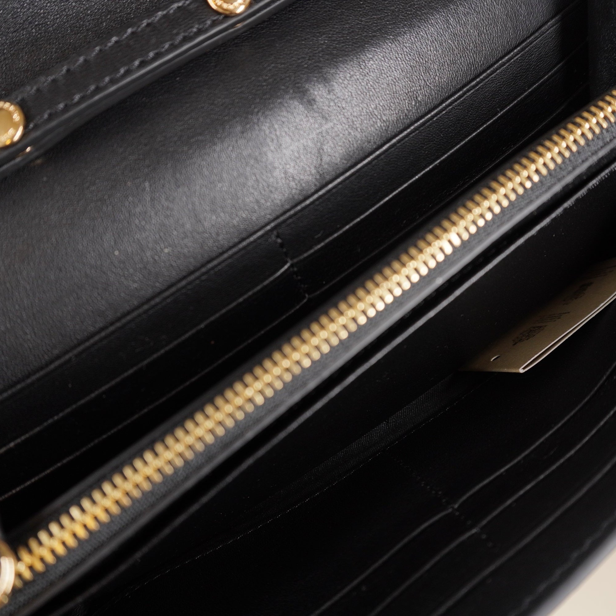 PRE-OWNED Calfskin House Check Henley Wallet On Chain Black